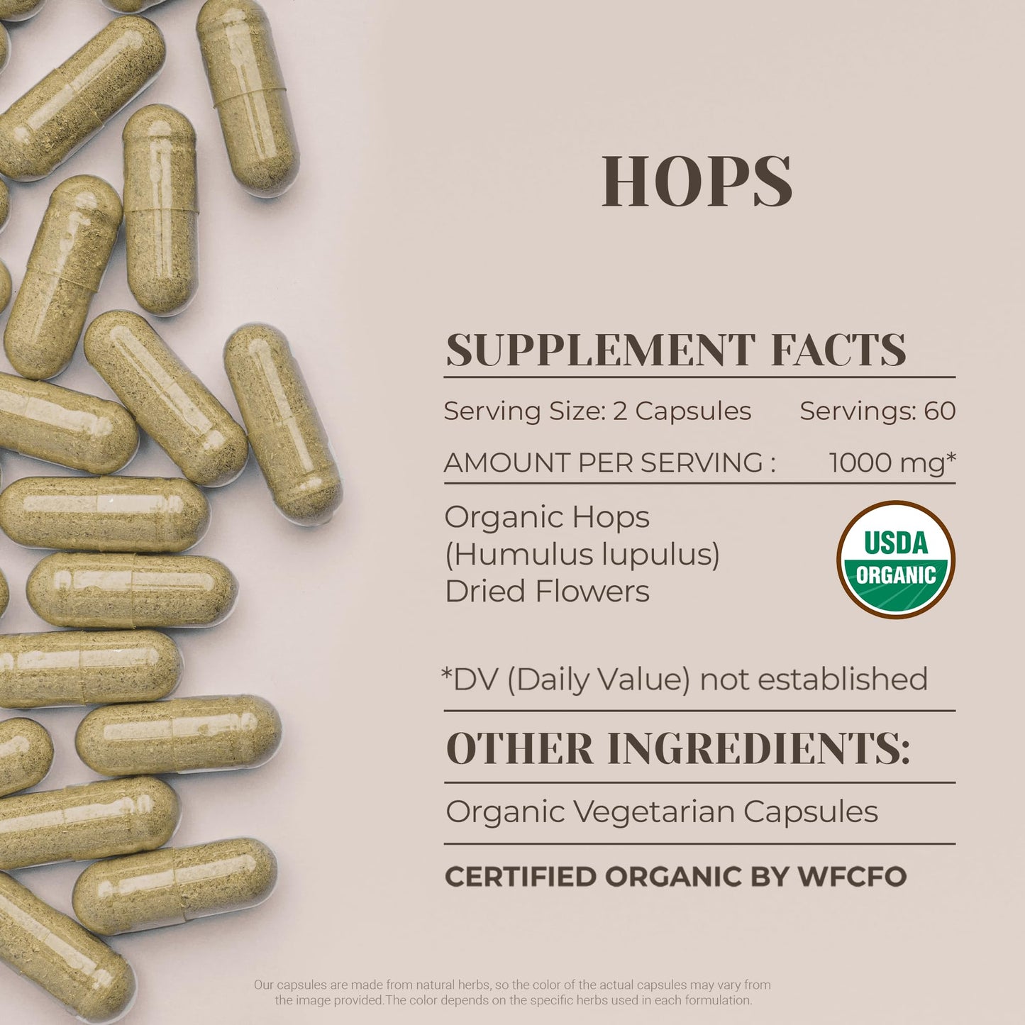 Garden Organics Hops Capsules, 120 Count