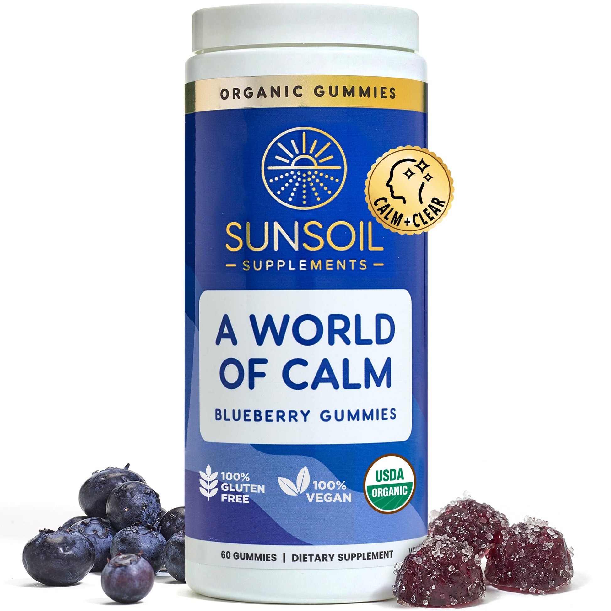 Sunsoil Supplements A World of Calm Organic Gummies 60 Count