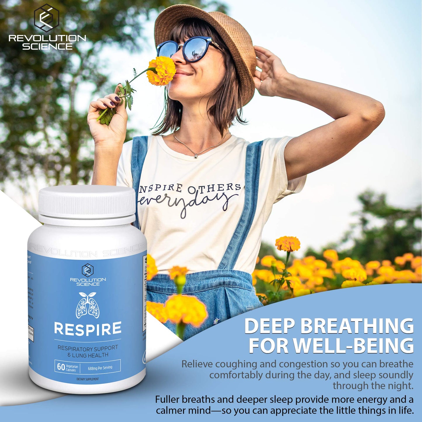 Revolution Science RESPIRE Lung Support Supplement Capsule 60 Count