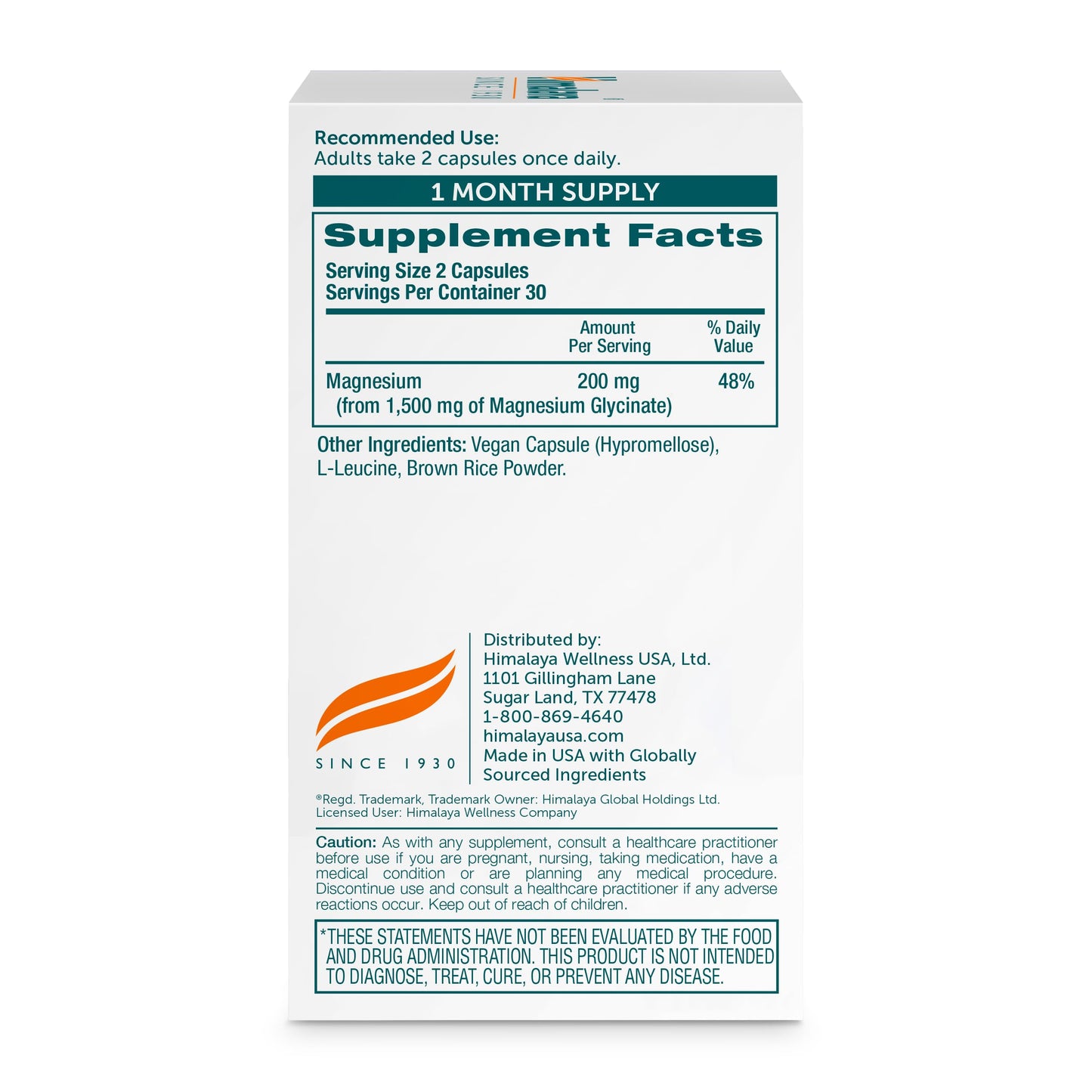Himalaya Magnesium Glycinate Capsules, 60 Count