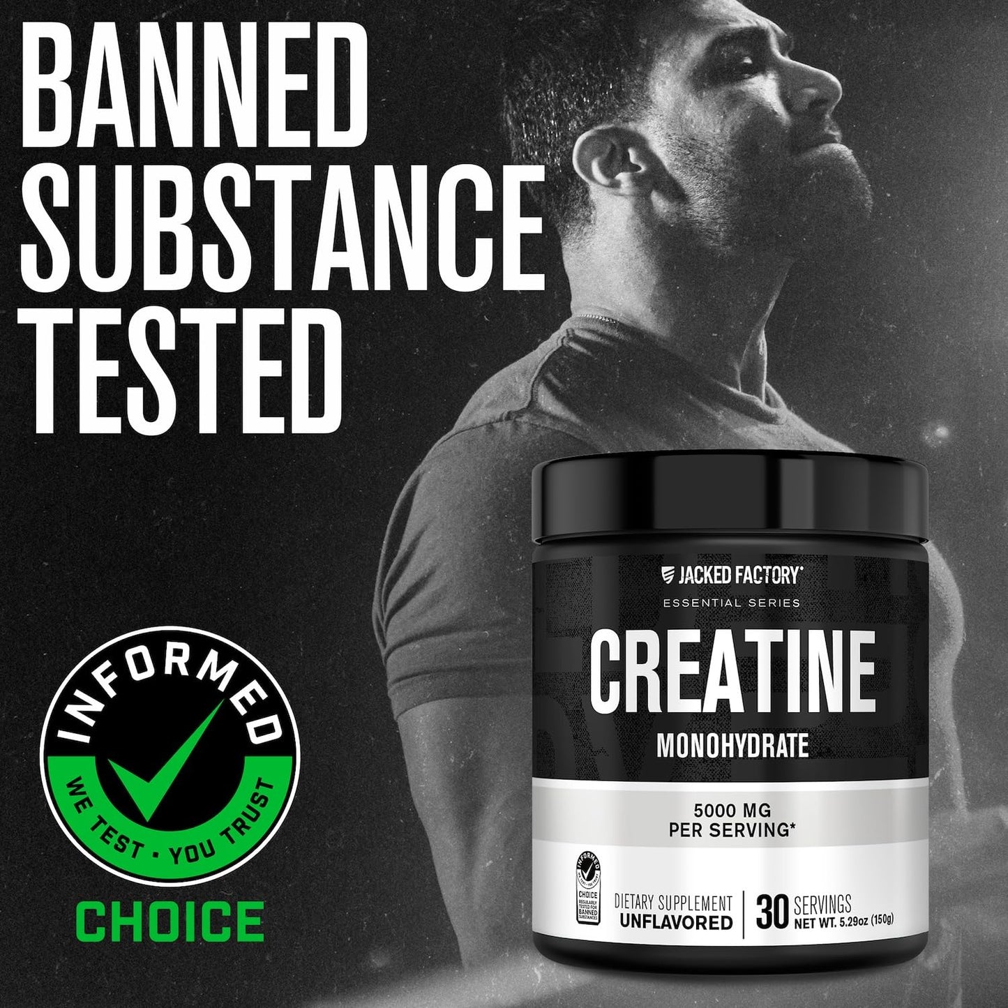 Jacked Factory Creatine Monohydrate Powder 30 Servings