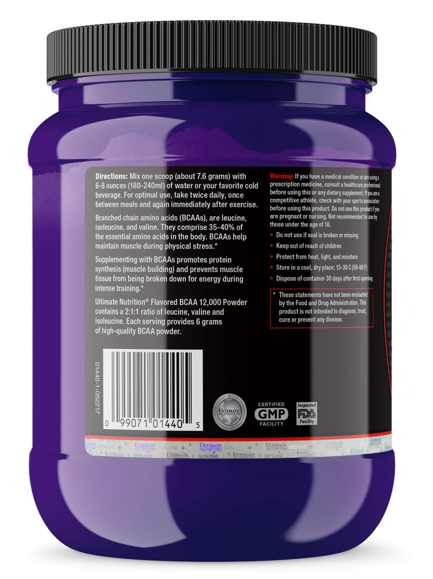 Ultimate Nutrition Flavored BCAA Powder Blue Raspberry 8