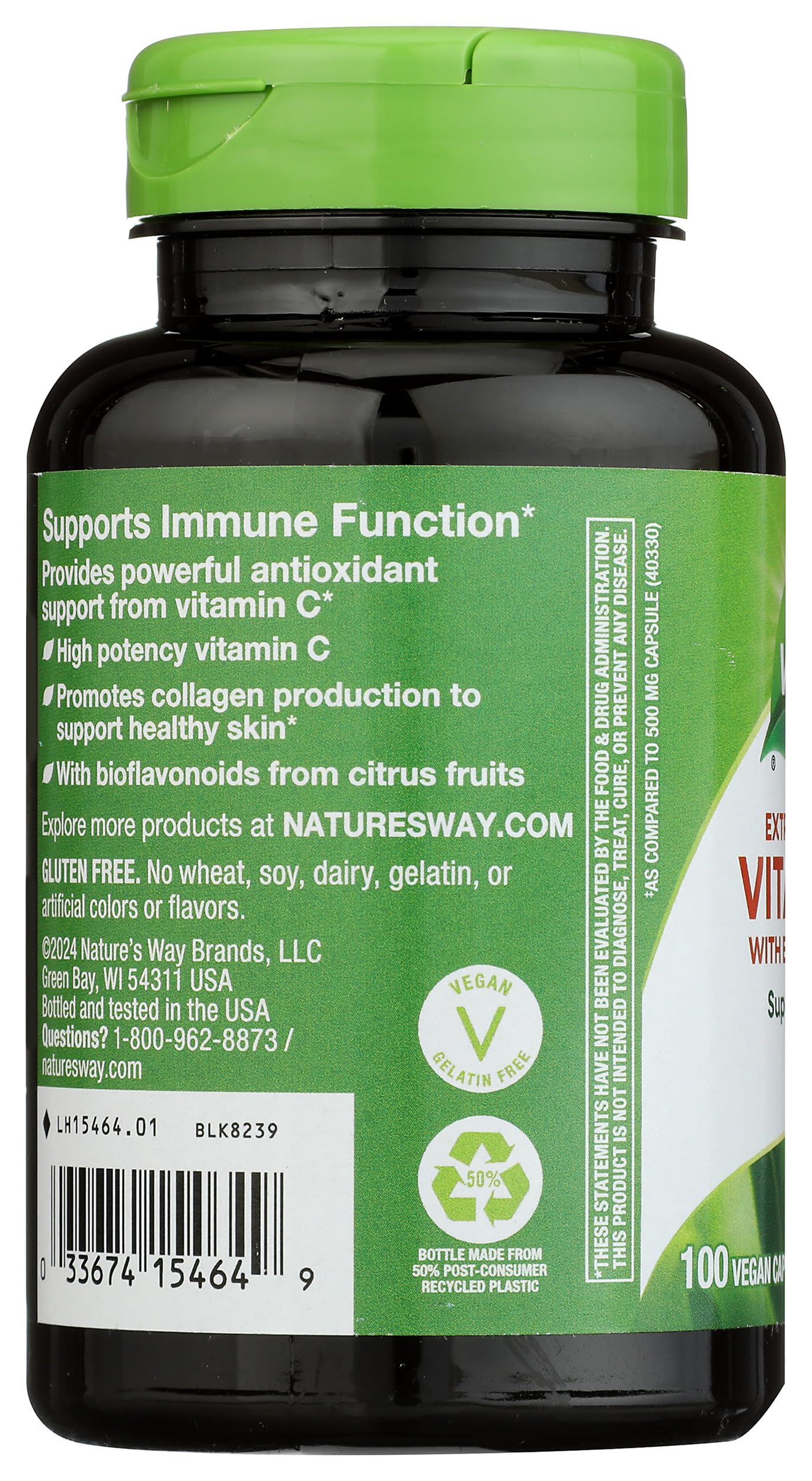 Nature's Way Extra Strength Vitamin C with Bioflavonoids, 100 Vegan Capsules