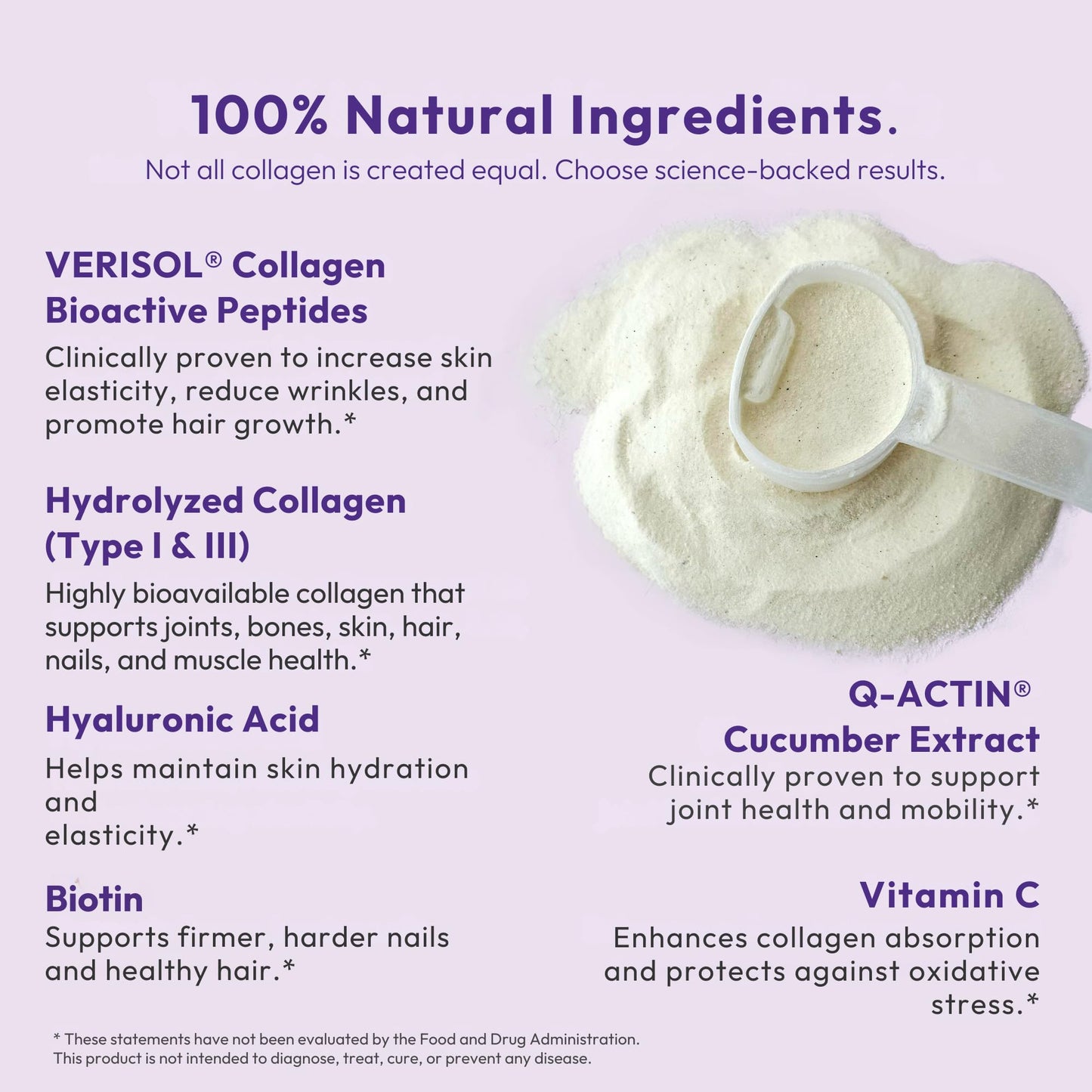 Mida Health VERISOL Hydrolyzed Collagen Peptides Type I & III with Vitamin C, Hyaluronic Acid, Biotin, Q-ACTIN Unflavored Powder, 13.5 Ounce