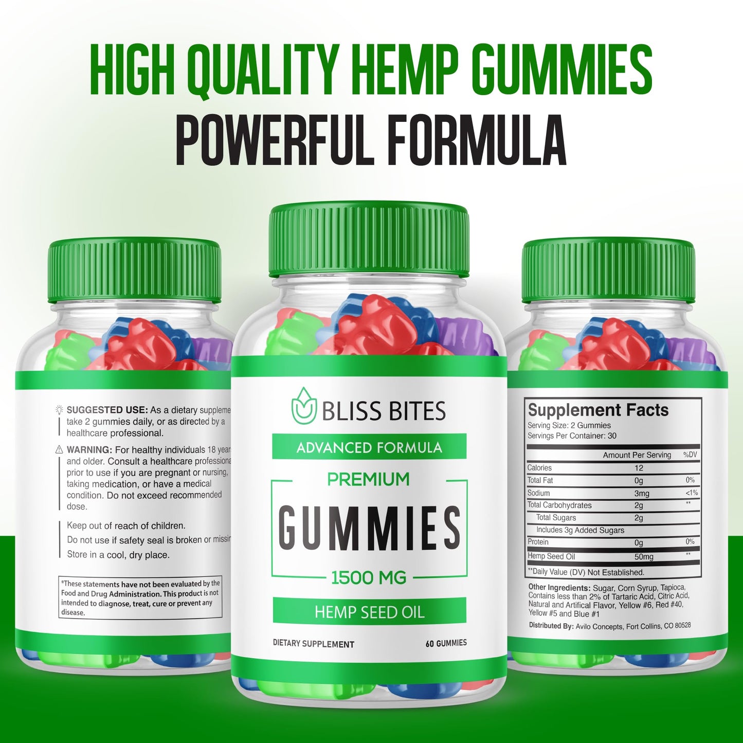 Purvia Bliss Bites Hemp Gummies 180 Gummies