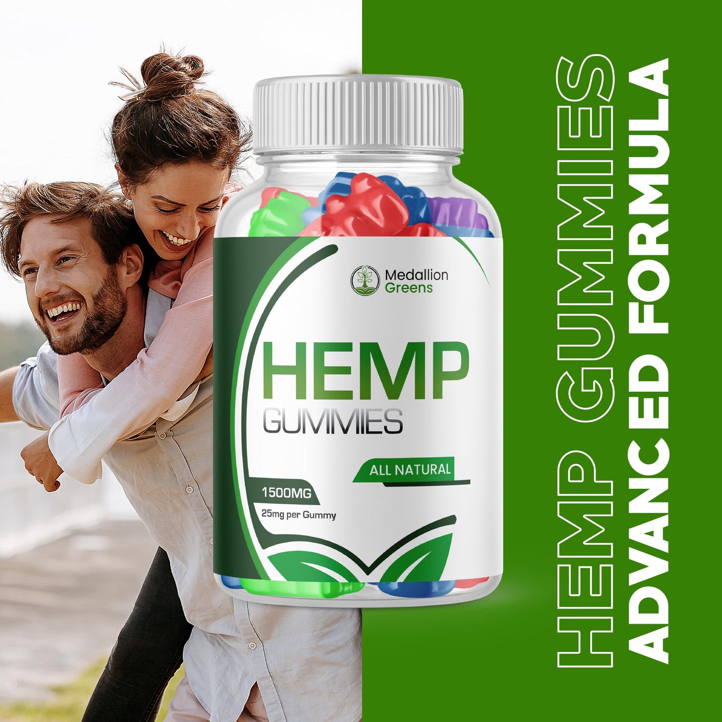 Purvia Medallion Greens Hemp Gummies, 180 Gummies
