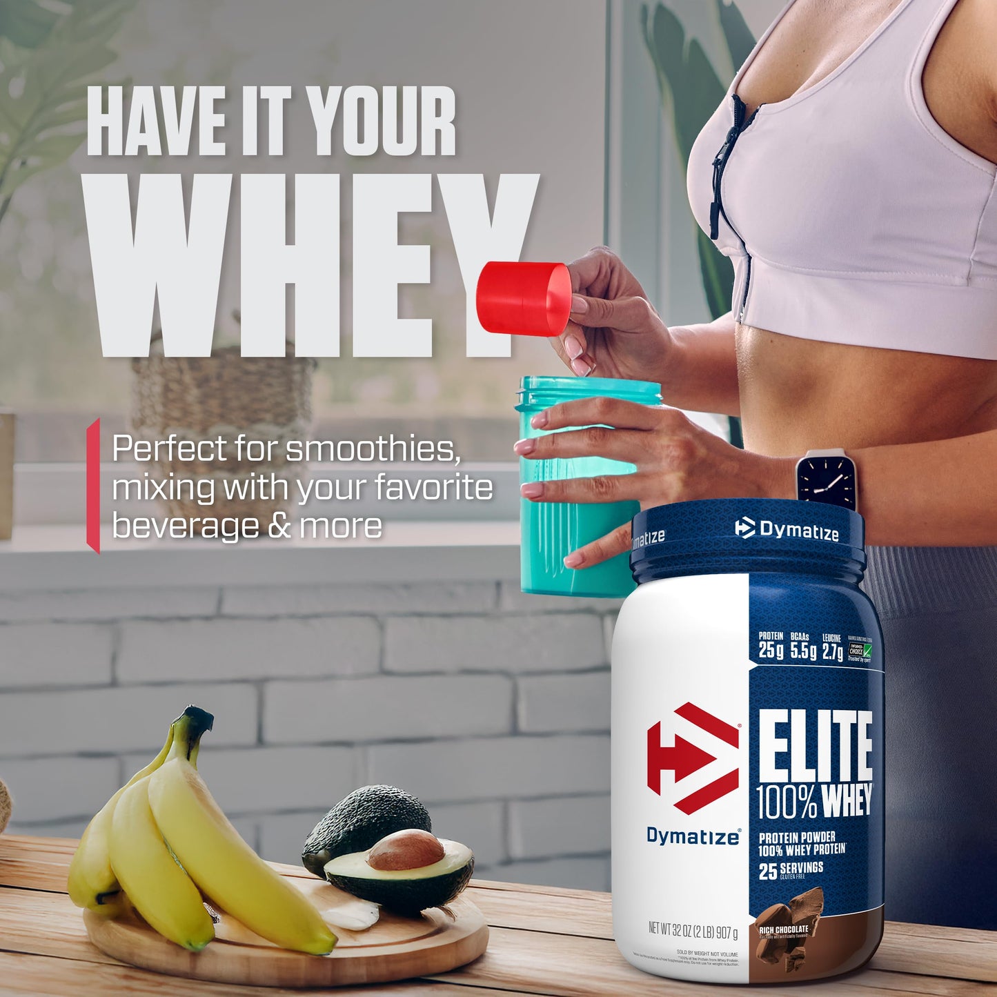 Dymatize Elite 100% Whey Protein Powder Rich Chocolate 907 g