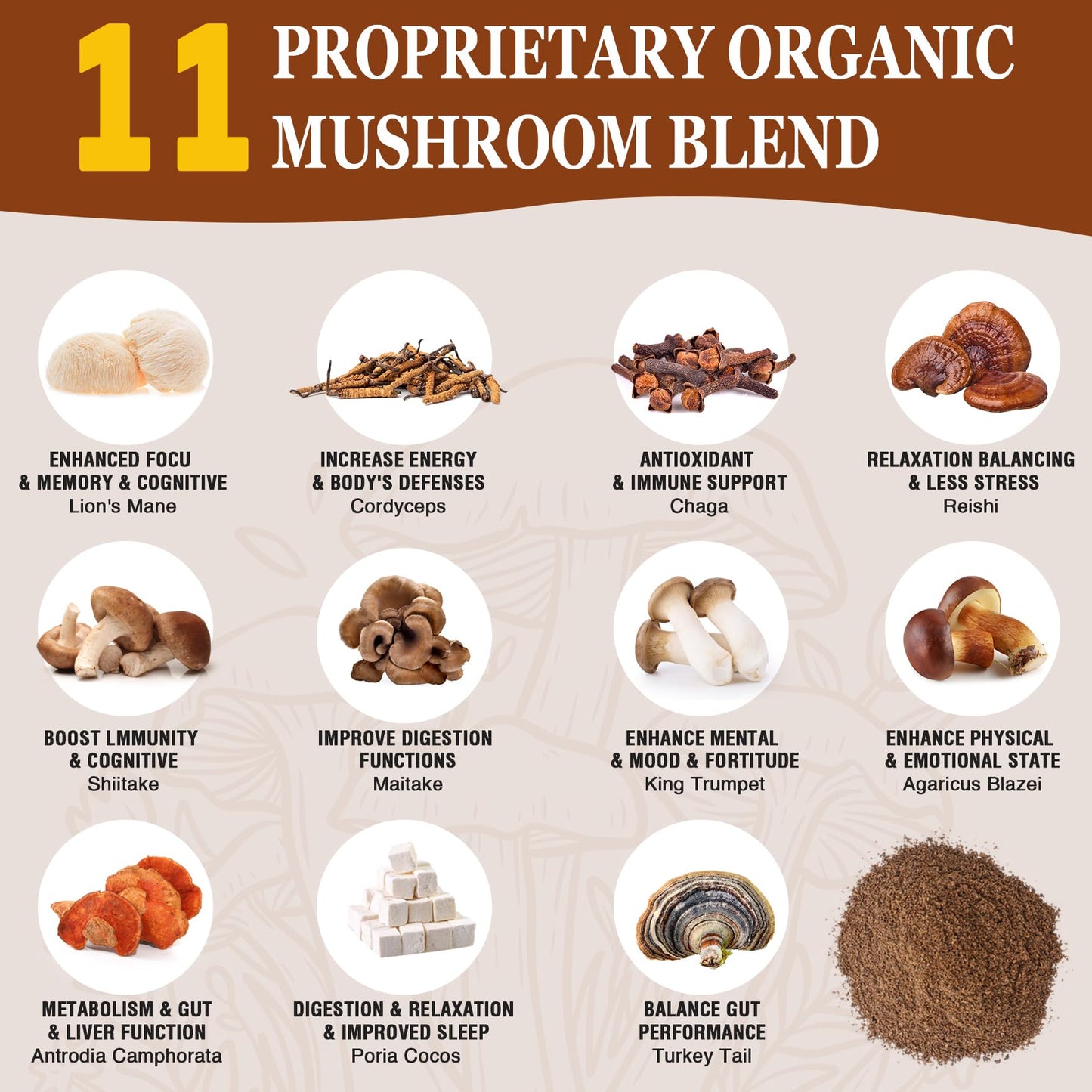 OLOBIO Mushroom Coffee Powder 5.3 oz