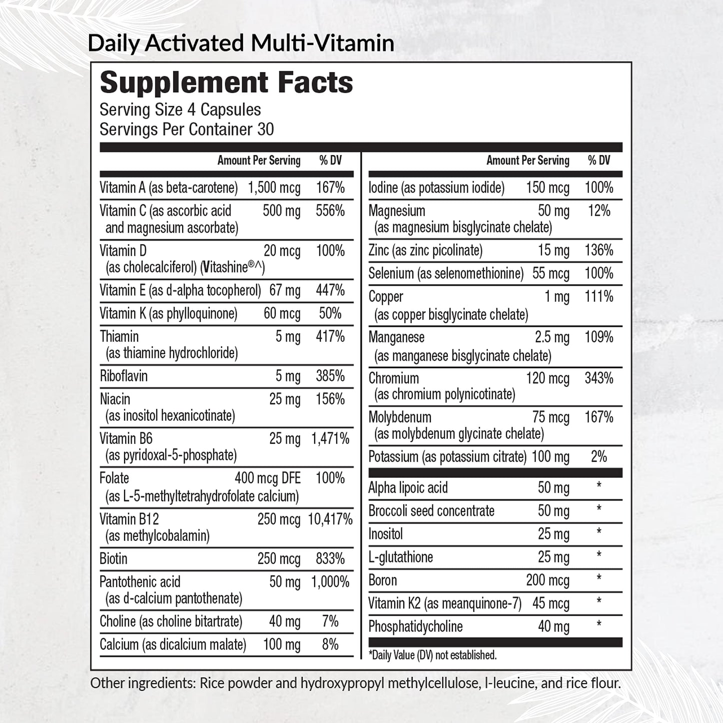 Equilife Daily Activated Multivitamin for Women & Men Capsules 120