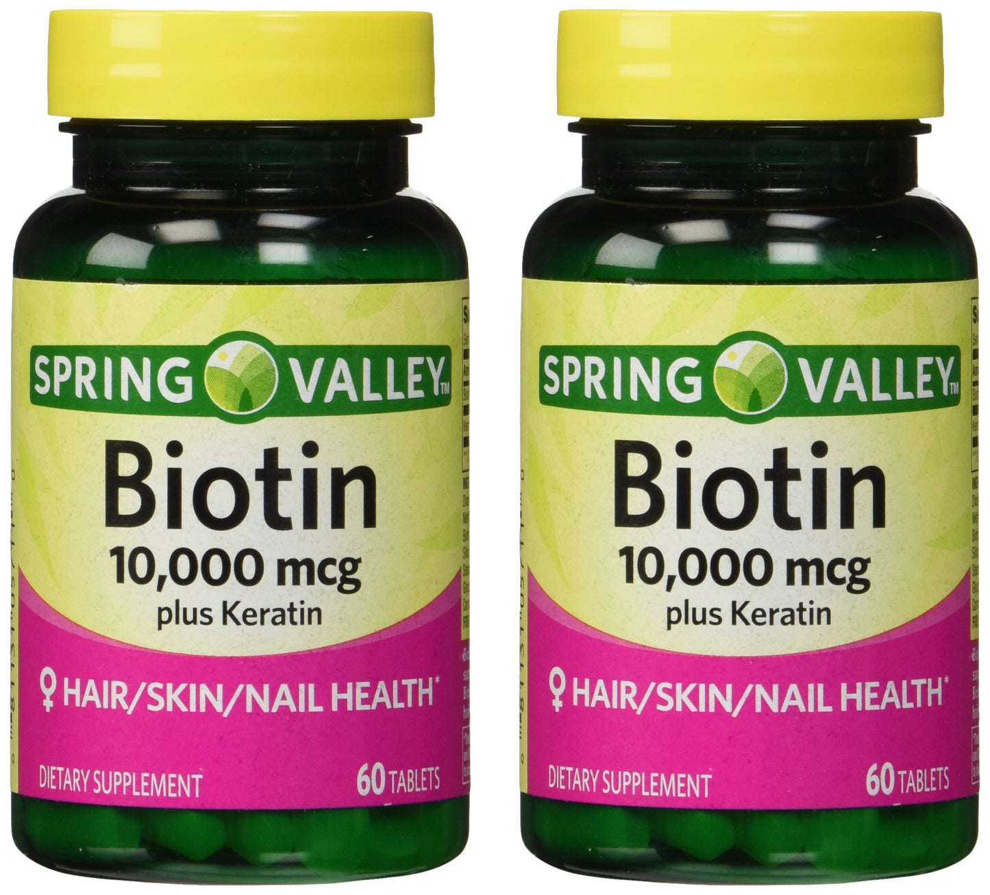 Spring Valley Biotin with Keratin Dietary Supplement Tablets 120 Count