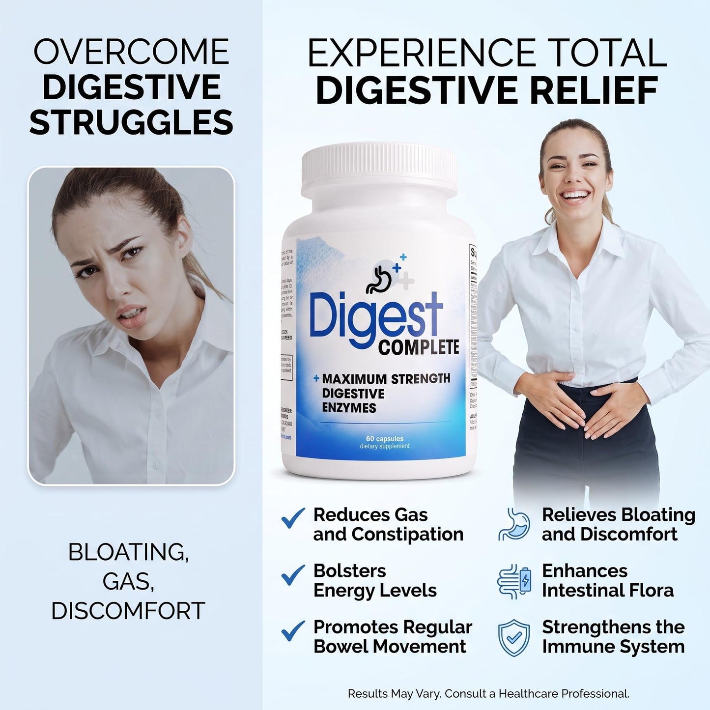 Instant Brands Digest Complete 2-in-1 Probiotic Digestive Enzymes Capsule 60