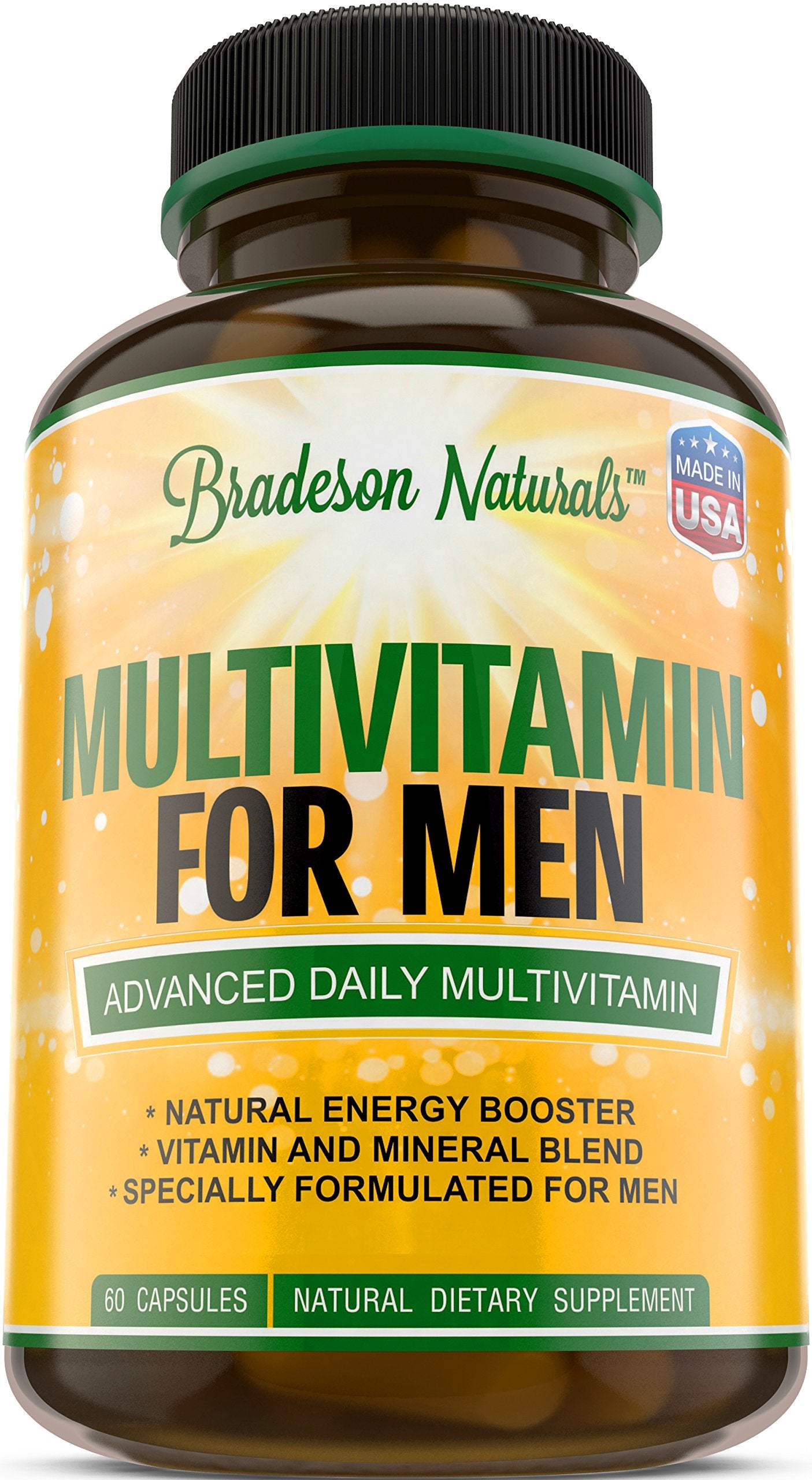 Bradeson Naturals Men's Multivitamin Capsules, 60 Count