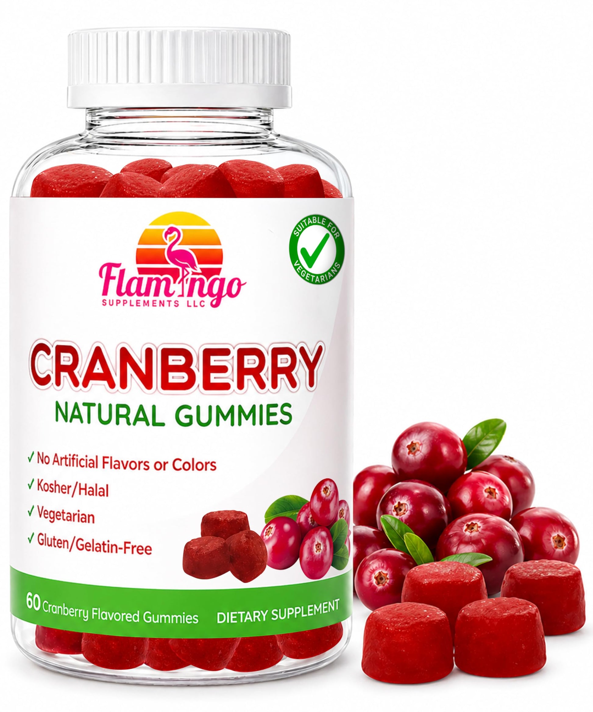 Flamingo Supplements Cranberry Gummies 1000 mg, 60 Gummies