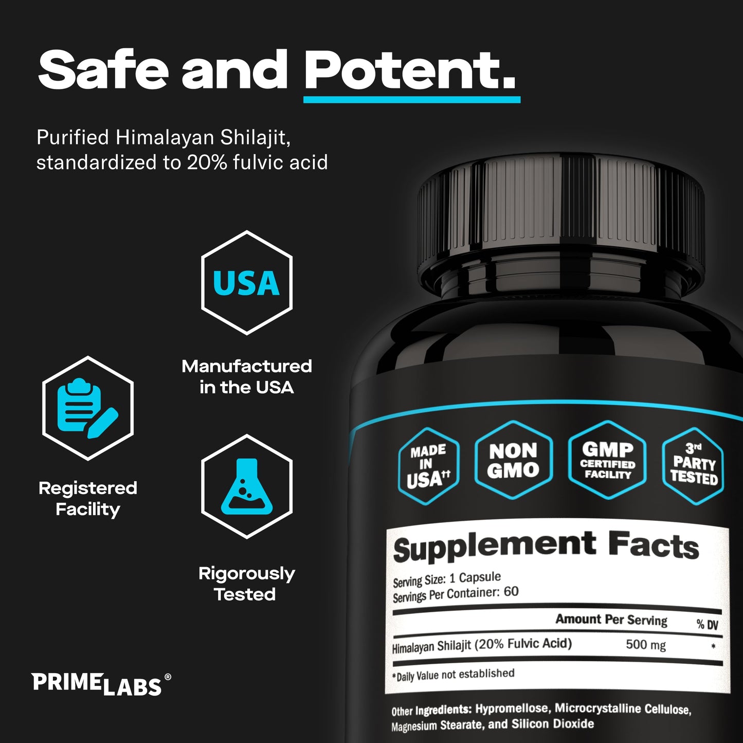 Prime Labs Prime Test Pro + Shilajit Capsules 120 Capsules