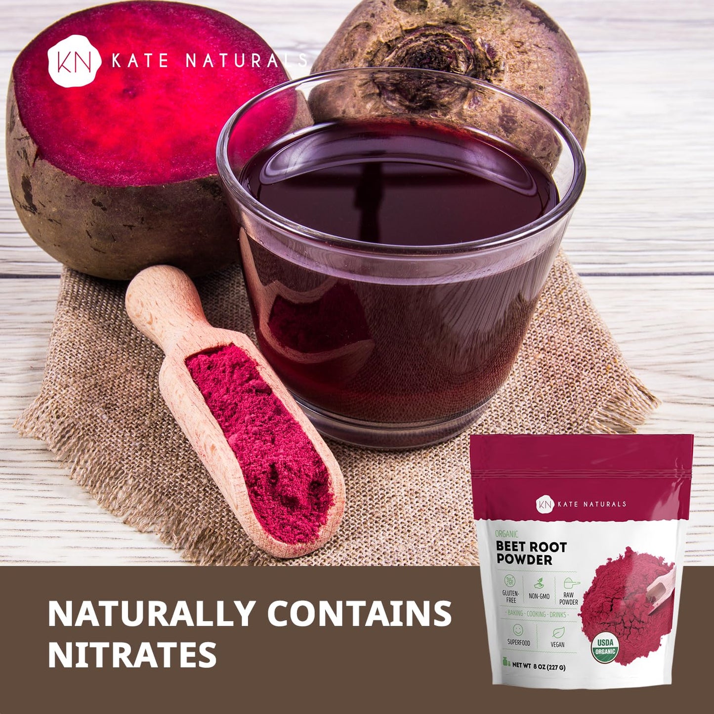 Kate Naturals Organic Beet Root Powder 8 Ounces