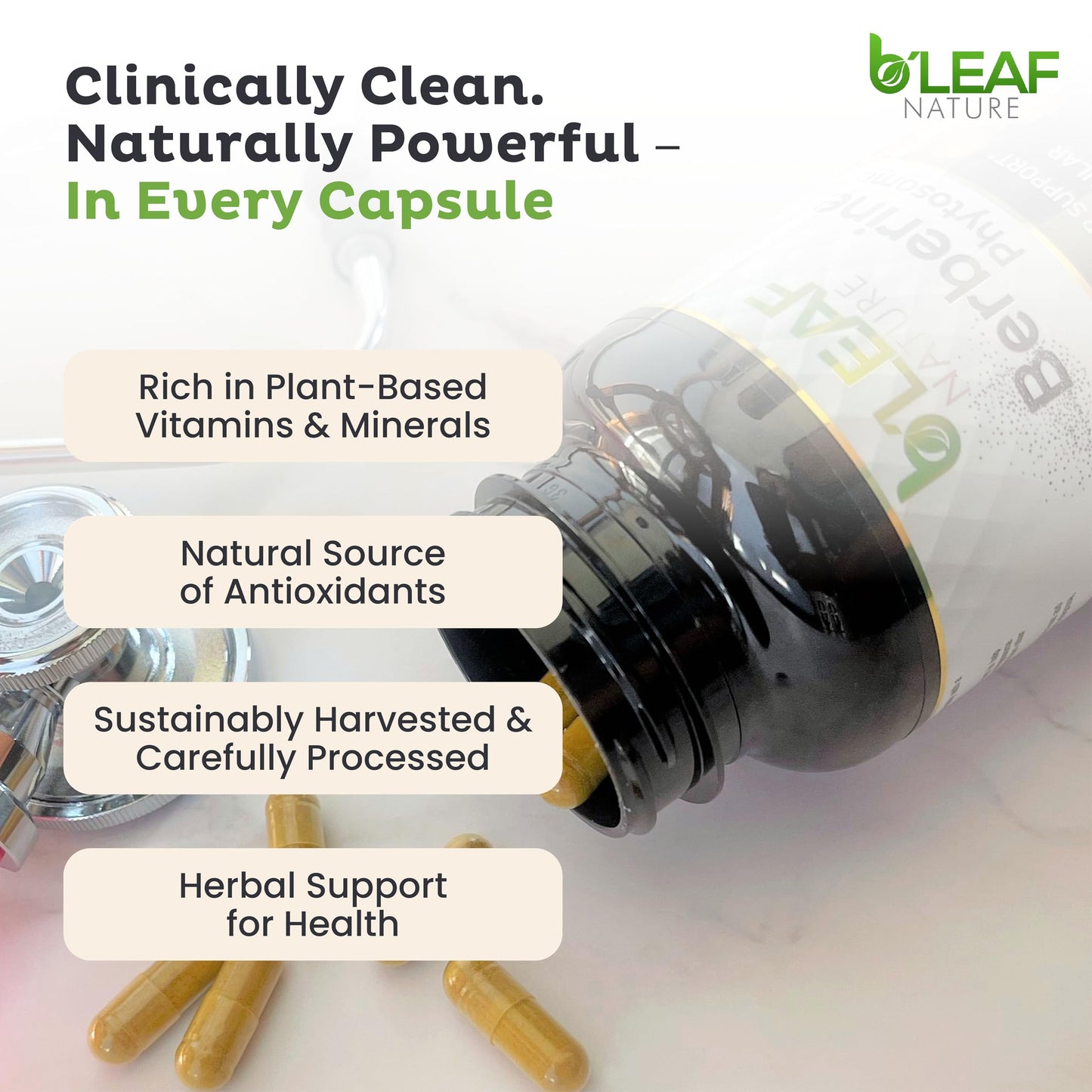 B'LEAF NATURE Berberine Phytosome Capsules, 120