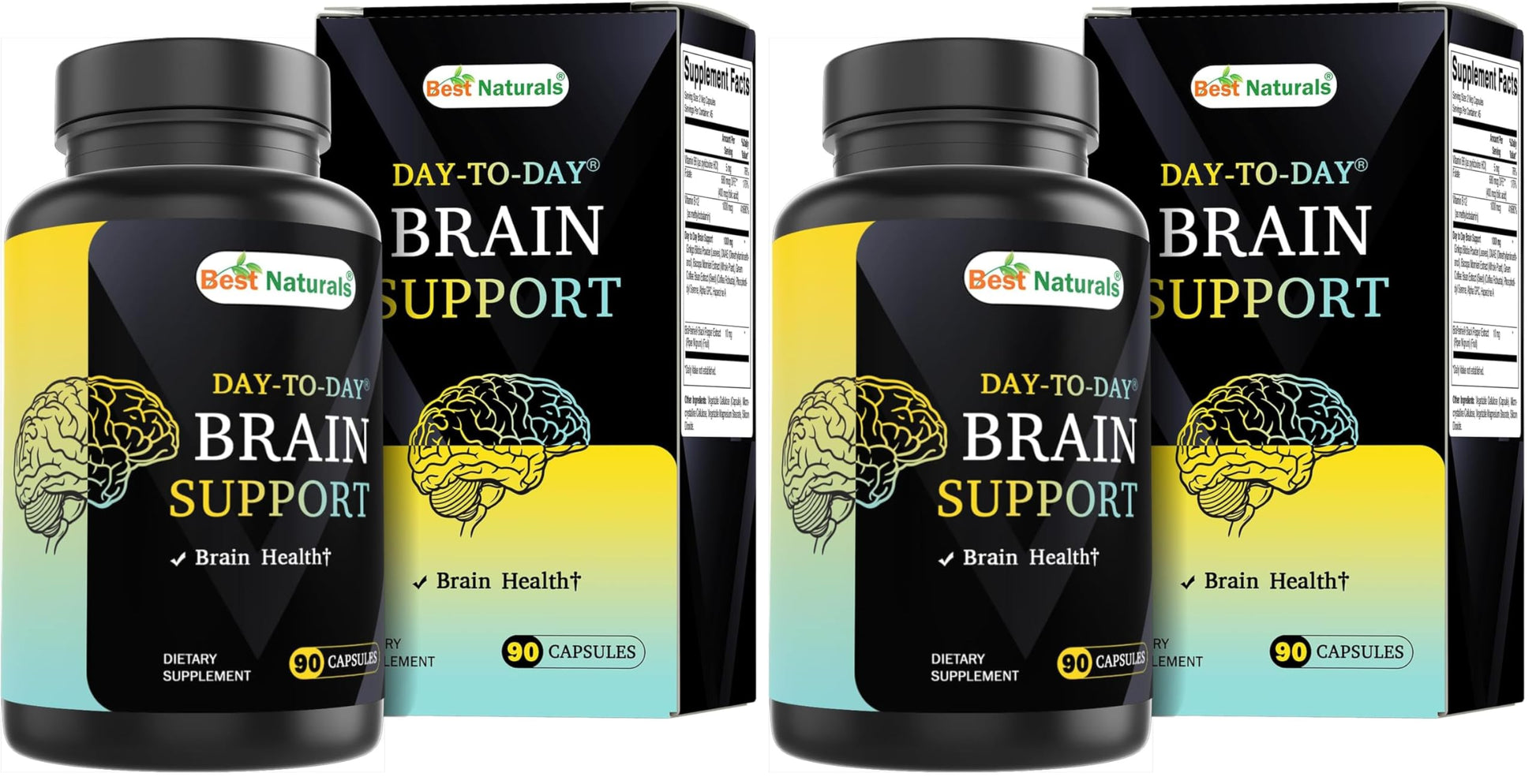 Best Naturals Day-to-Day Brain Support Supplement 180 Capsules