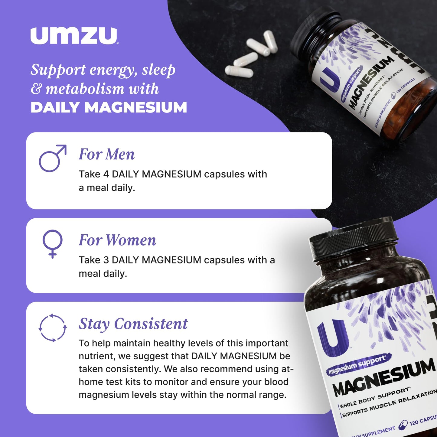 UMZU Daily Magnesium Complex Capsules 120 Capsules