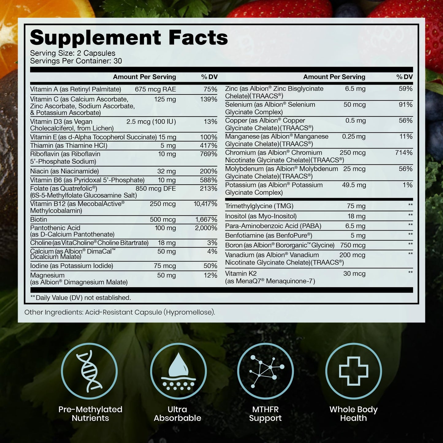 Pure Therapro Rx Methylated Multivitamin for Men and Women Capsules 60 Count