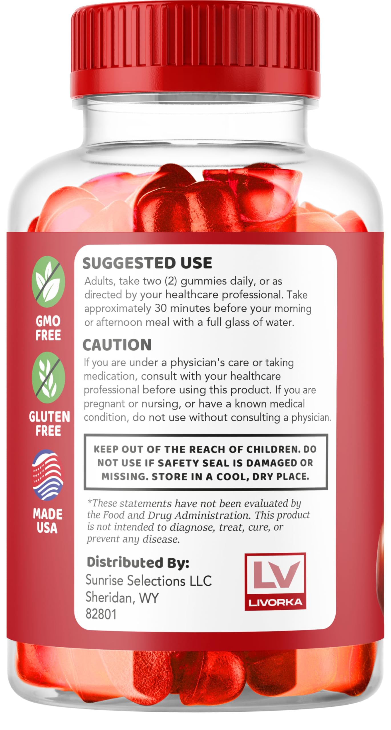 LIVORKA Keto Trium Keto ACV Gummies Gummy, 120 Count