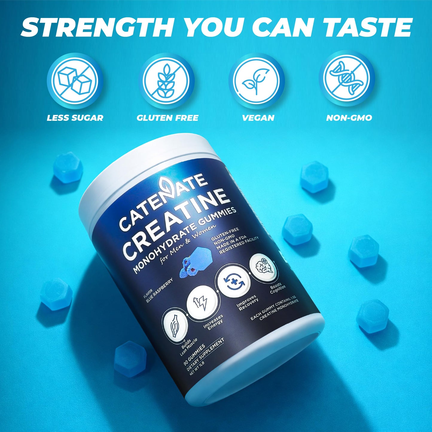 CATENATE Creatine Gummies 4500mg Creatine Monohydrate, 90 Count