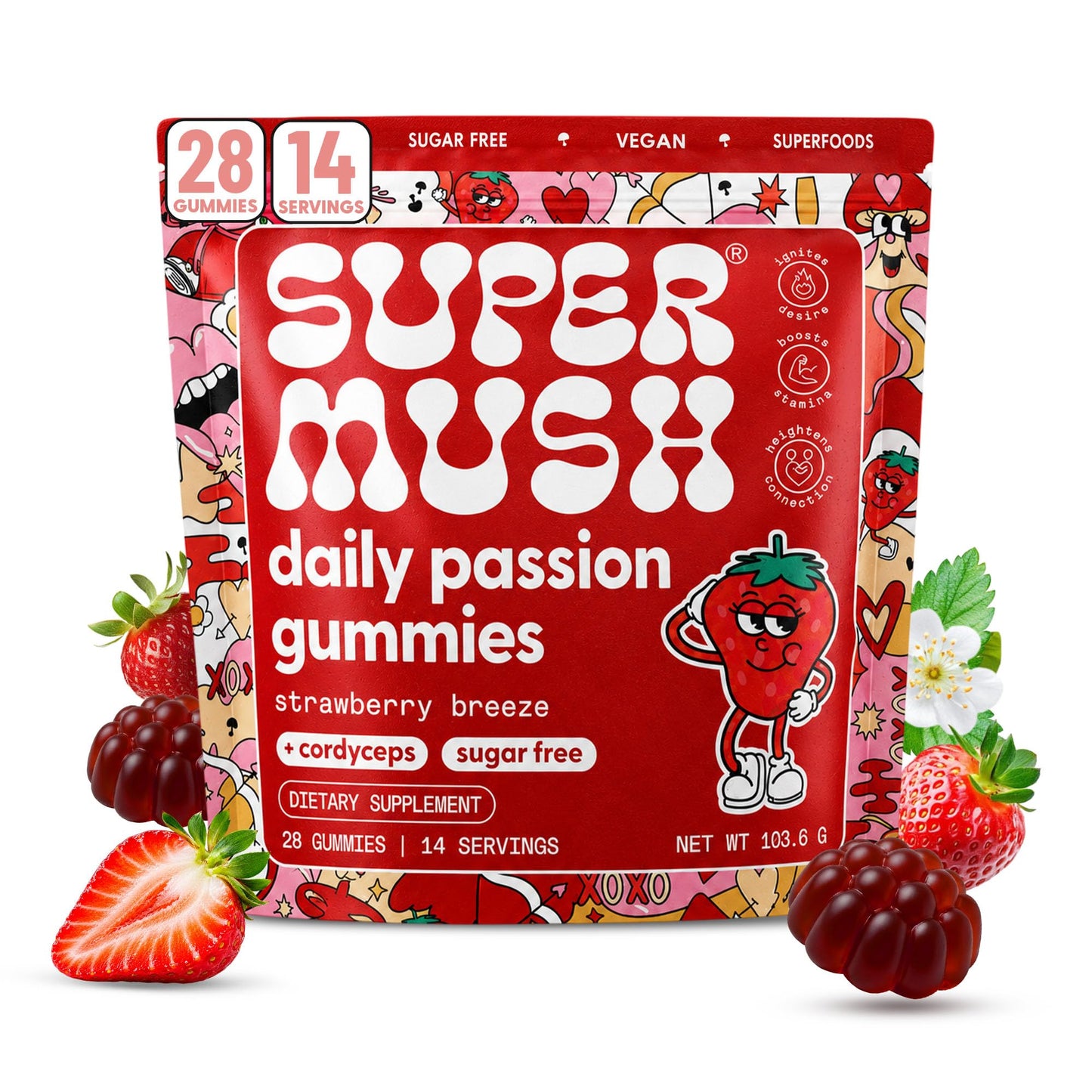 SuperMush Daily Passion Gummies 28 Count