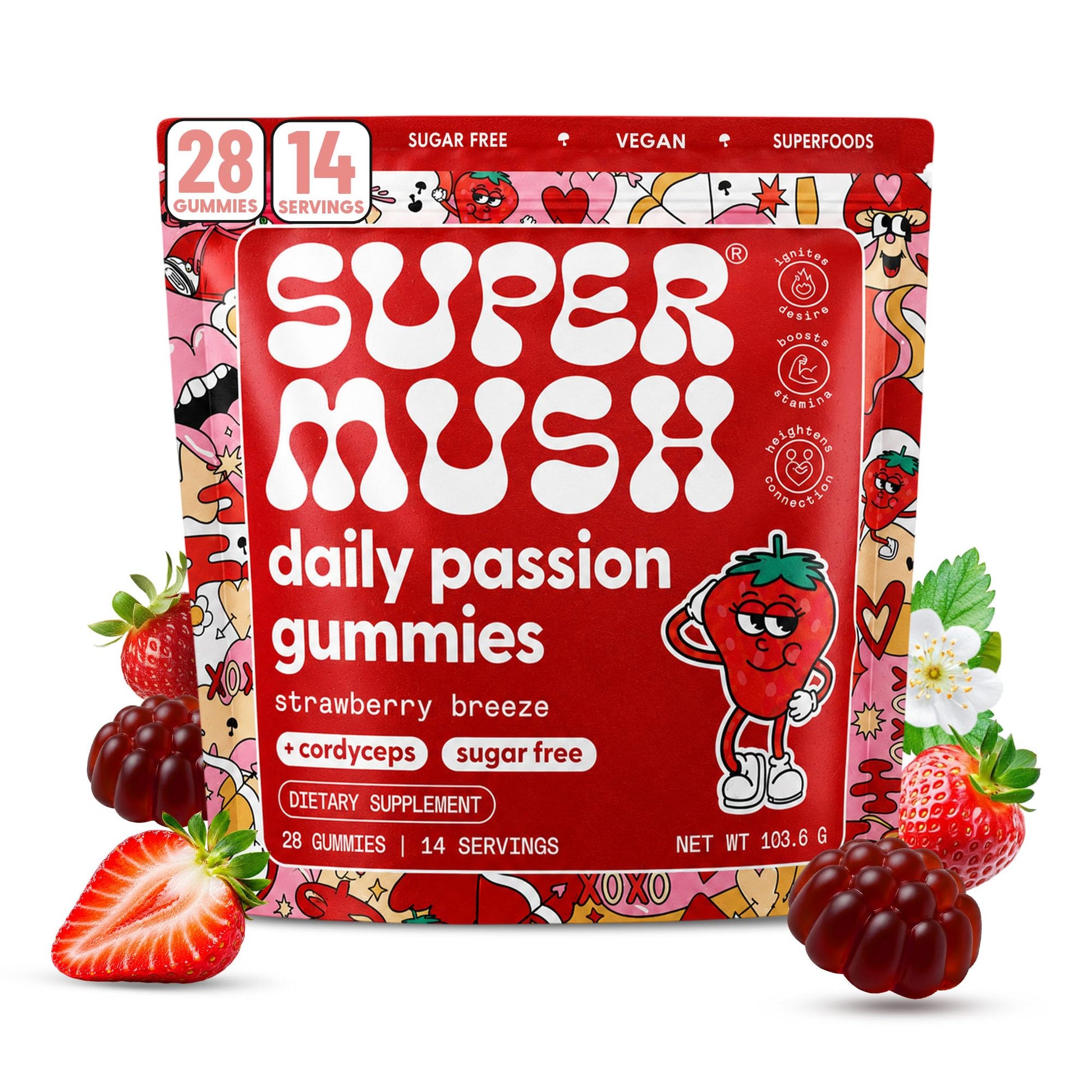 SuperMush Daily Passion Gummies 28 Count