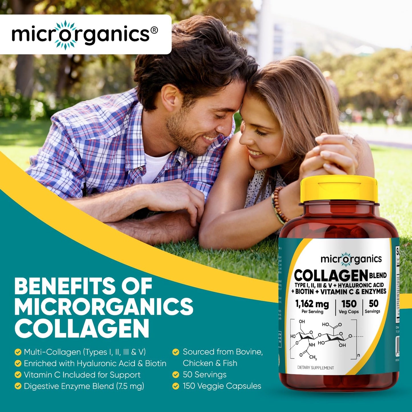 MICRORGANICS 5-in-1 Collagen Complex Capsule, 150 Count