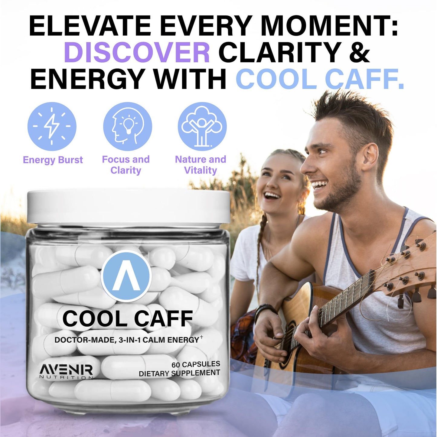 Avenir Nutrition Cool Caff Energy Supplements Capsules 120 Count