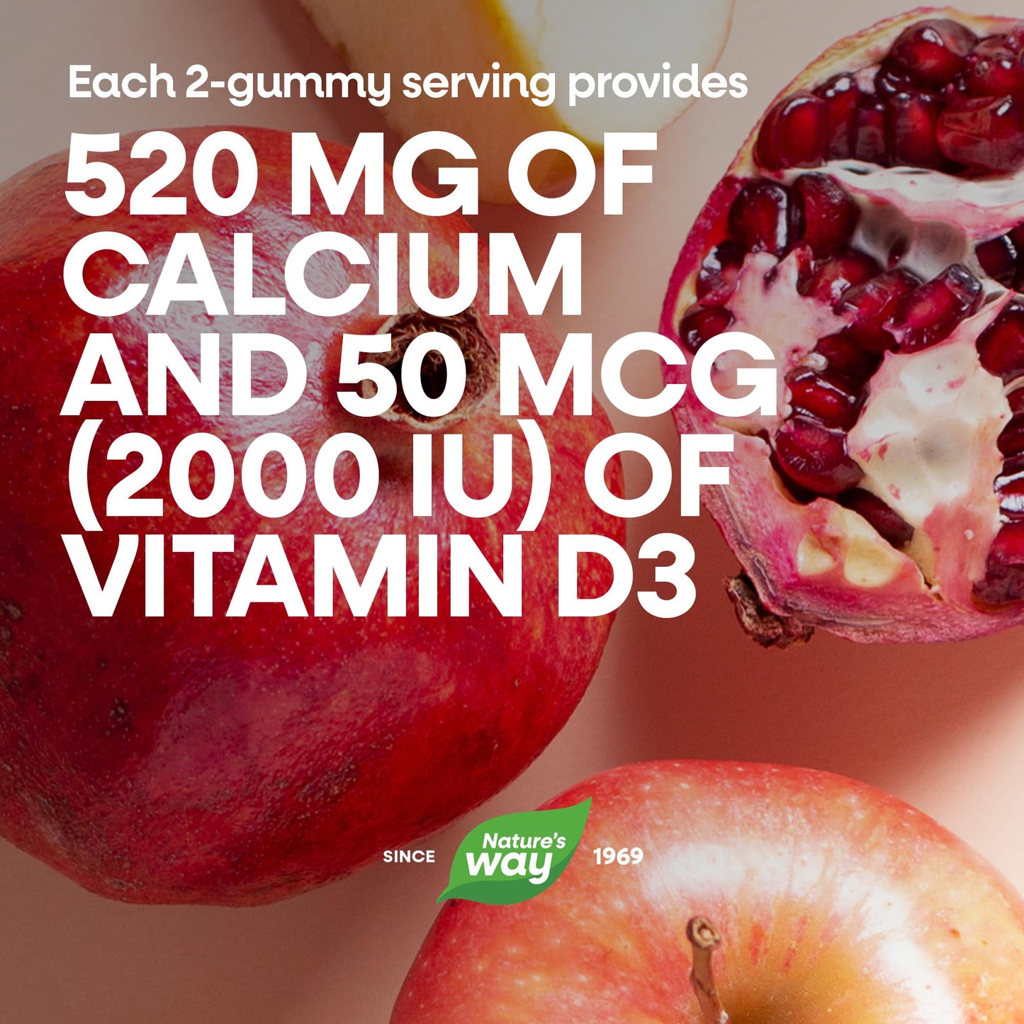 Nature's Way Alive! Chewable Calcium Gummies with Vitamin D3, 60 Gummies