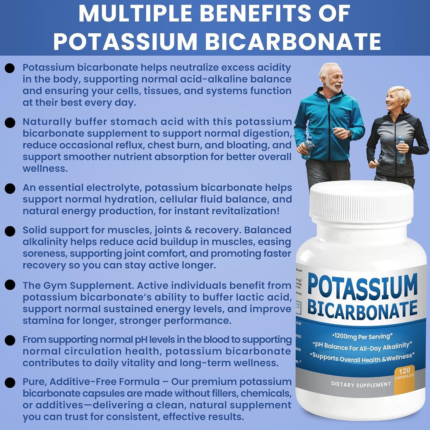 Kidney Restore Potassium Bicarbonate Supplement Capsules, 240 Capsules
