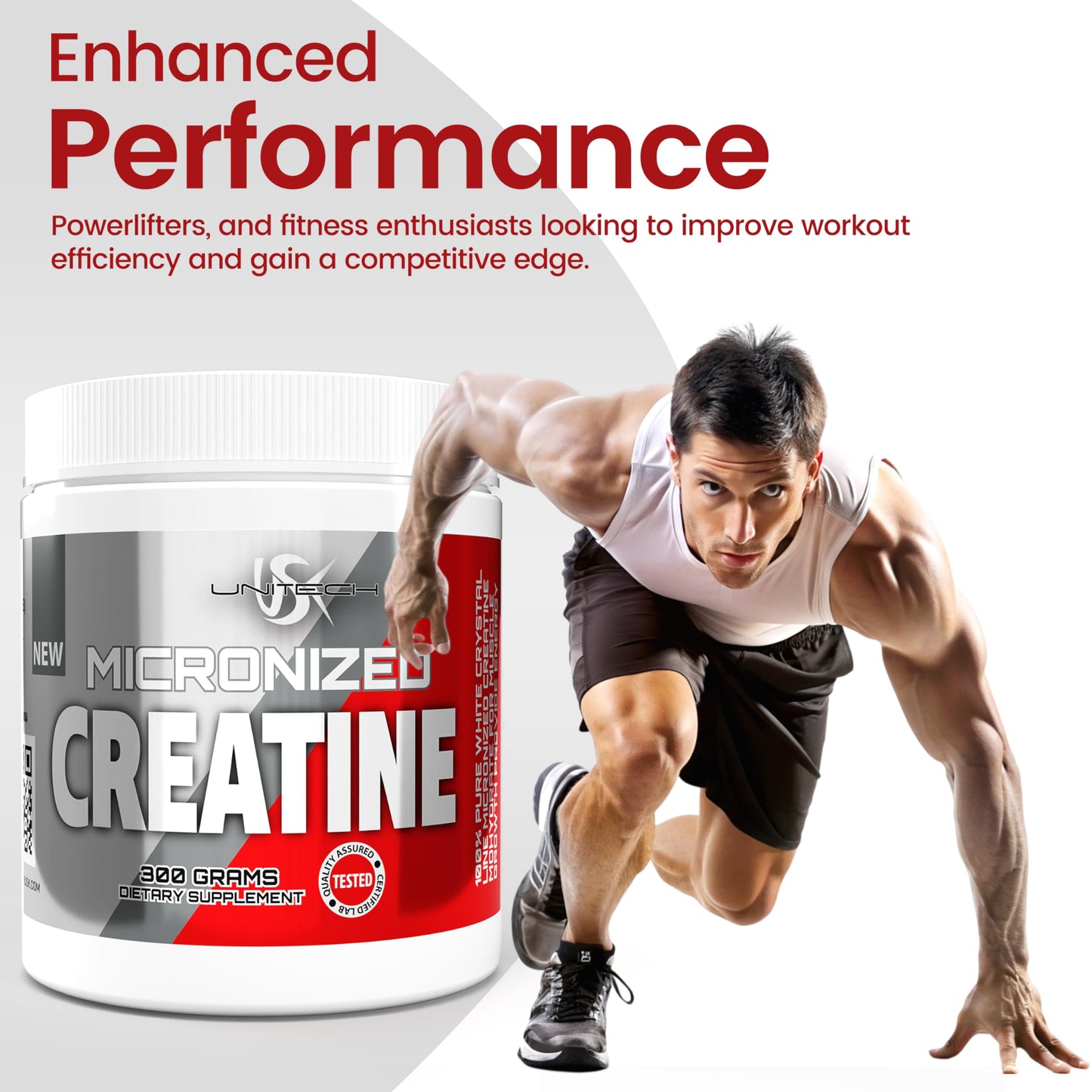 USK Micronized Creatine Monohydrate Capsule, 60 Capsules