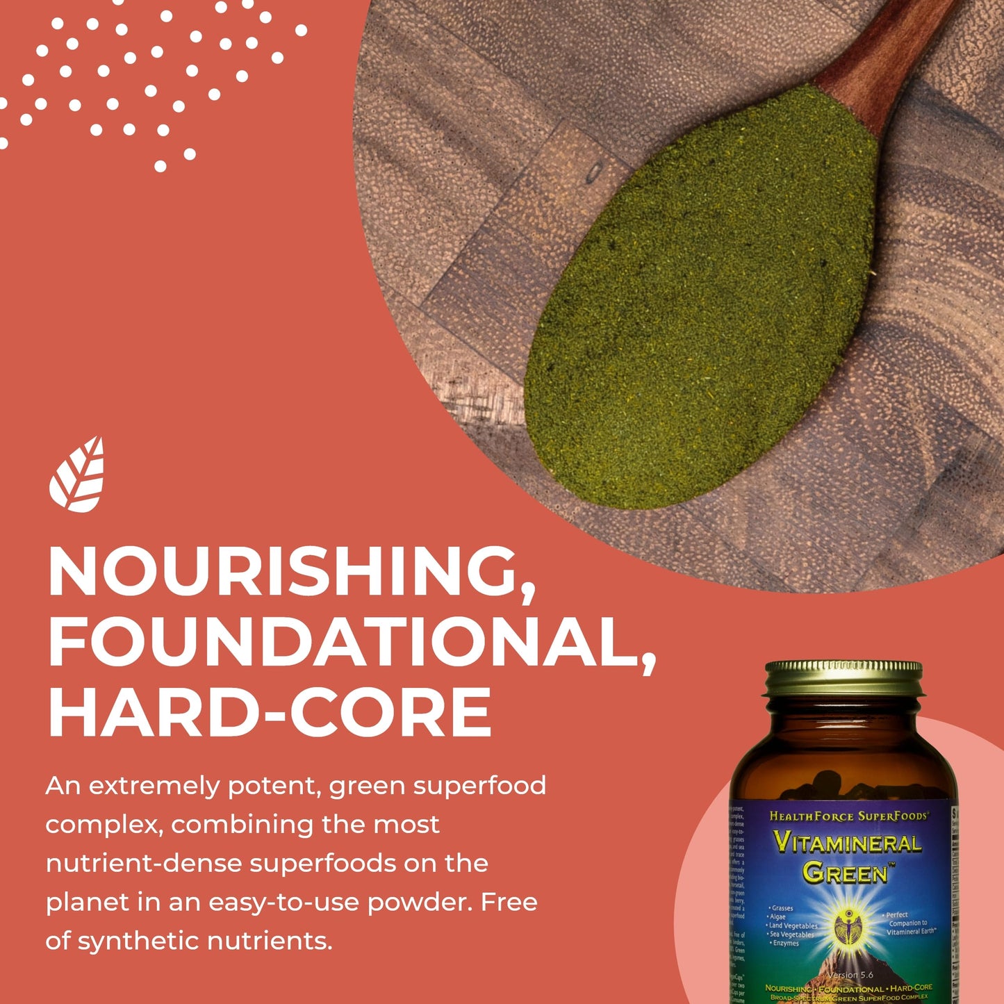 HEALTHFORCE SUPERFOODS Vitamineral Green Powder 120 Count