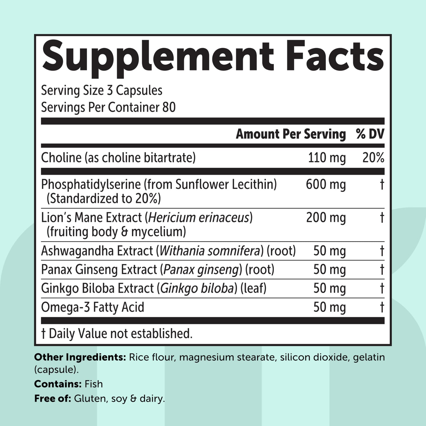 Micro Ingredients Phosphatidylserine 600 mg Per Serving Capsules 240 Count