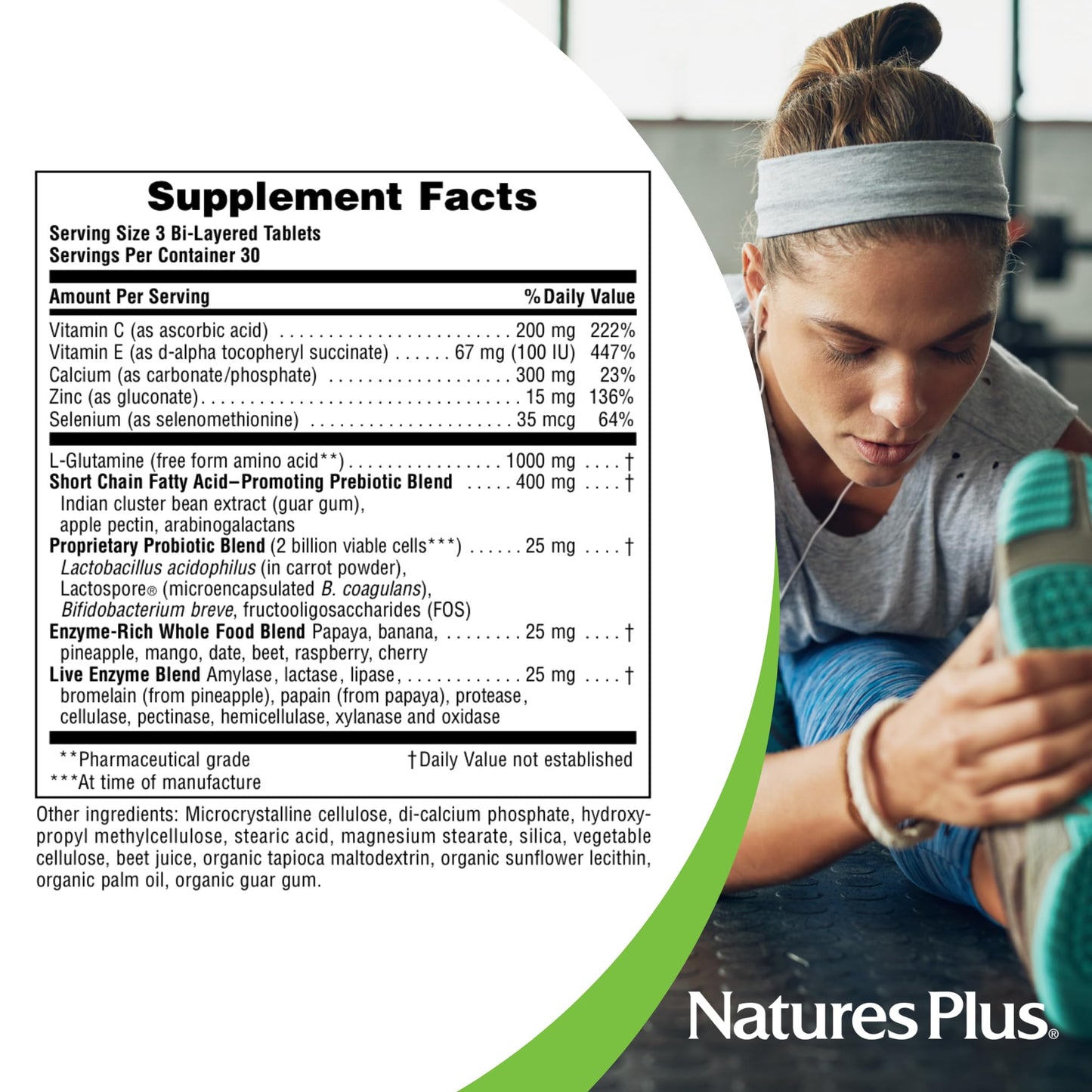 NaturesPlus GI Natural Total Digestive Wellness Tablet 90 Count