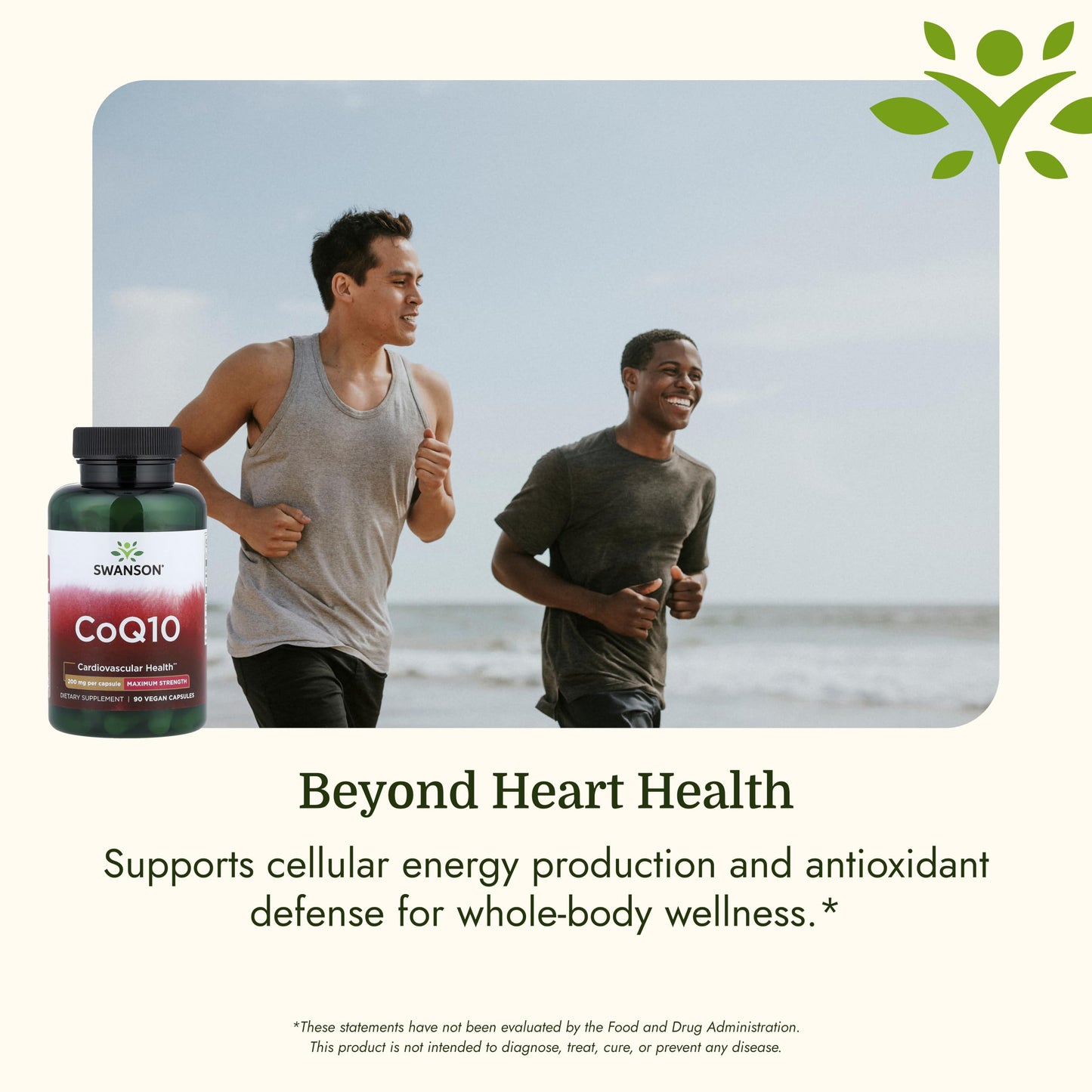 Swanson CoQ10 Cardiovascular and Cellular Energy Supplement for Heart-Health-Conscious Adults Seeking Antioxidant Support 90 Vegan Capsules