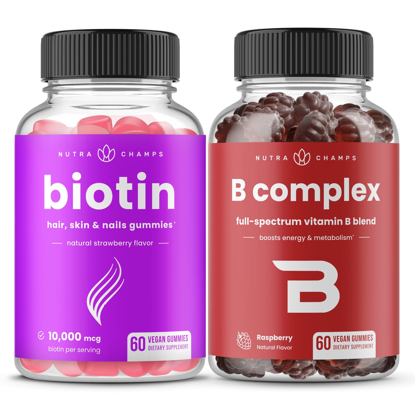 NutraChamps Biotin & B Complex Gummies, 120 Count