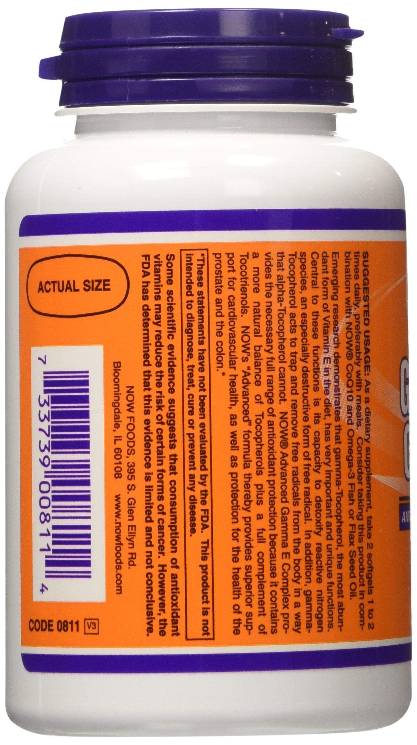 NOW Foods Advanced Gamma E Softgels 120 Count