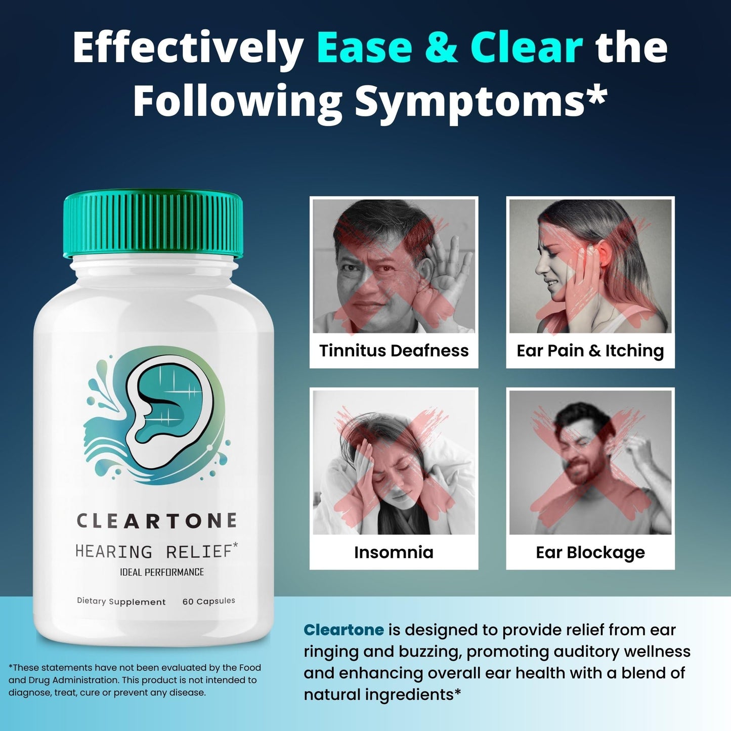 Ideal Performance Cleartone Tinnitus Relief for Ringing Ears, 180 Capsules