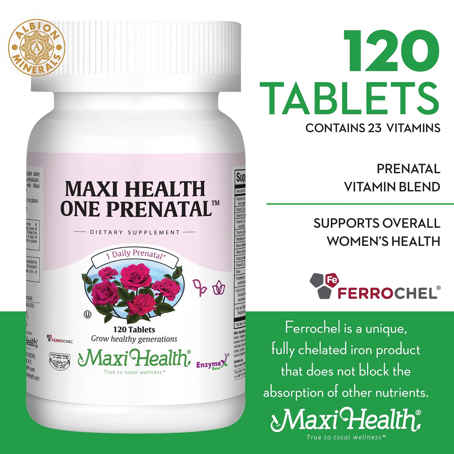 Maxi Health Prenatal Vitamins for Women Tablets 120 Count