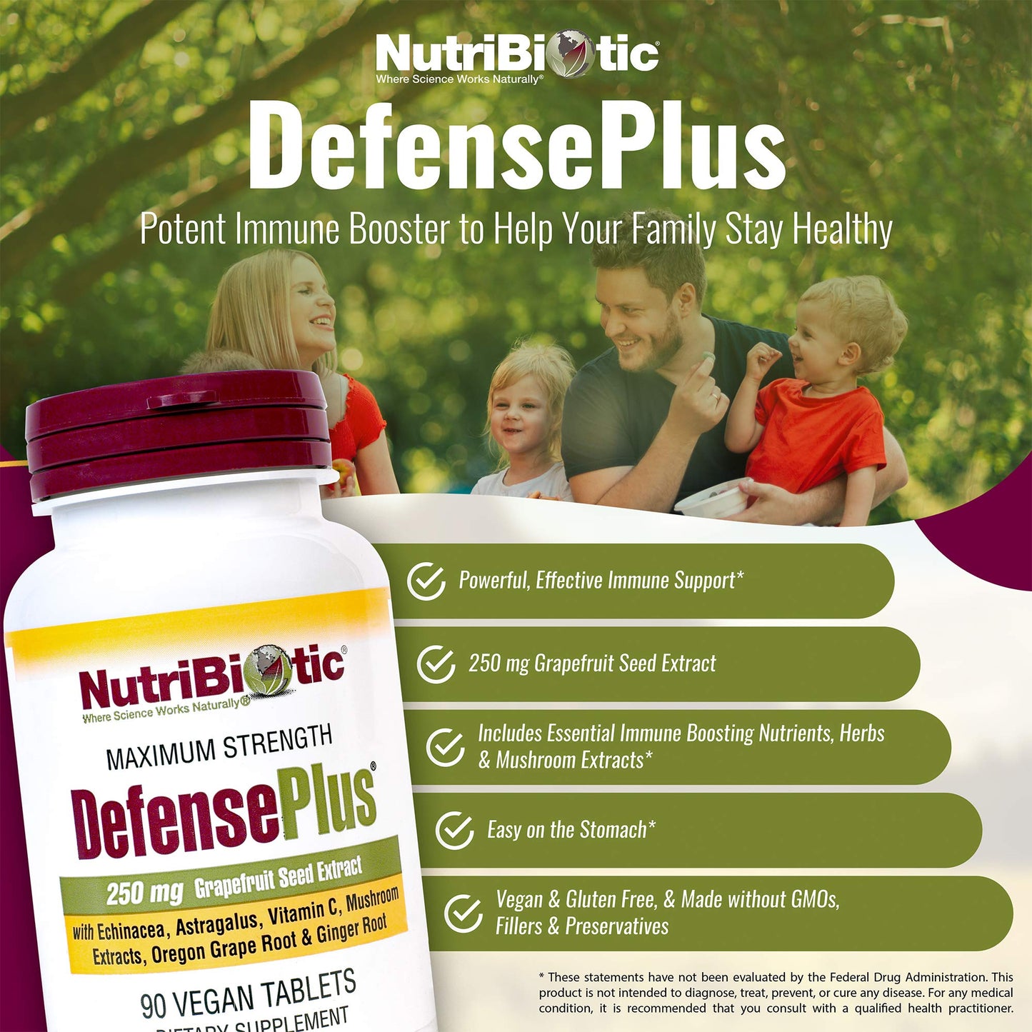 NutriBiotic DefensePlus 90 Tablets