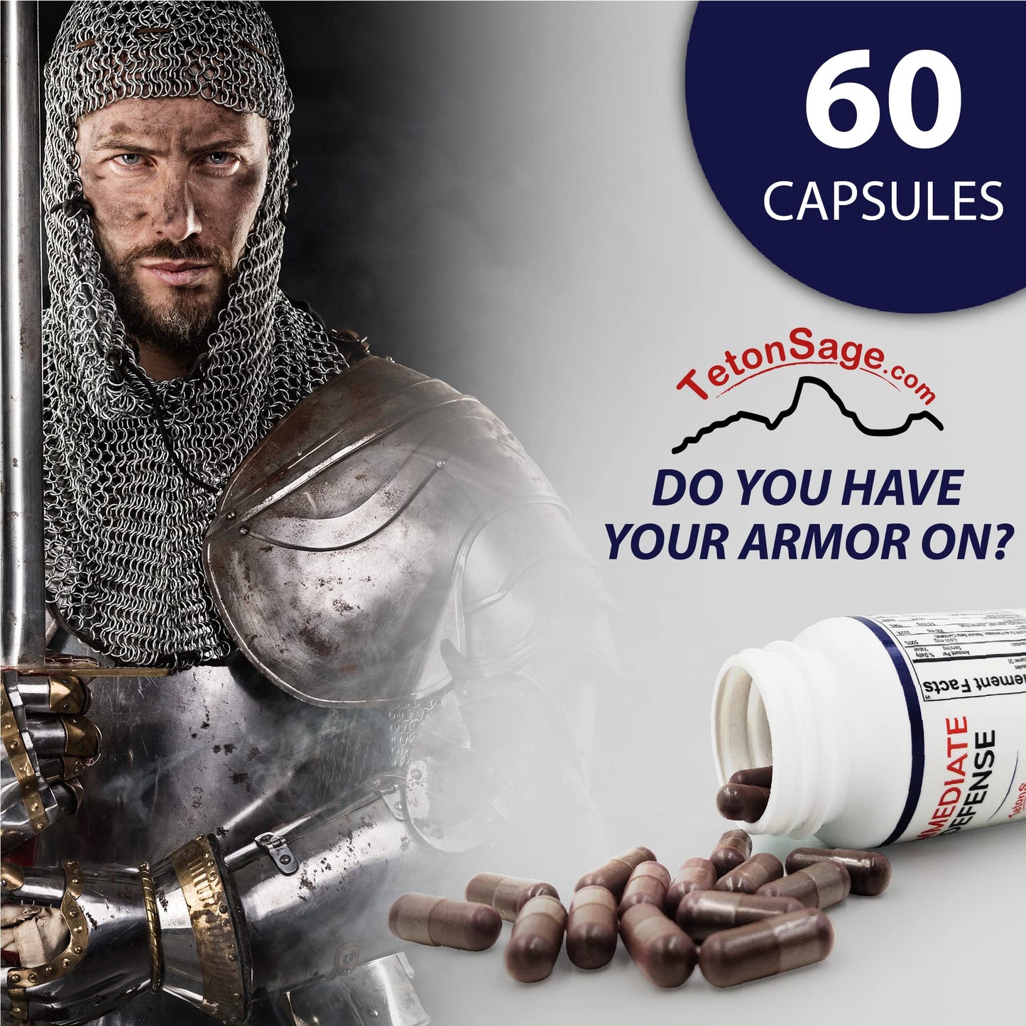 TetonSage Immediate Defense Immune Support Capsules 60