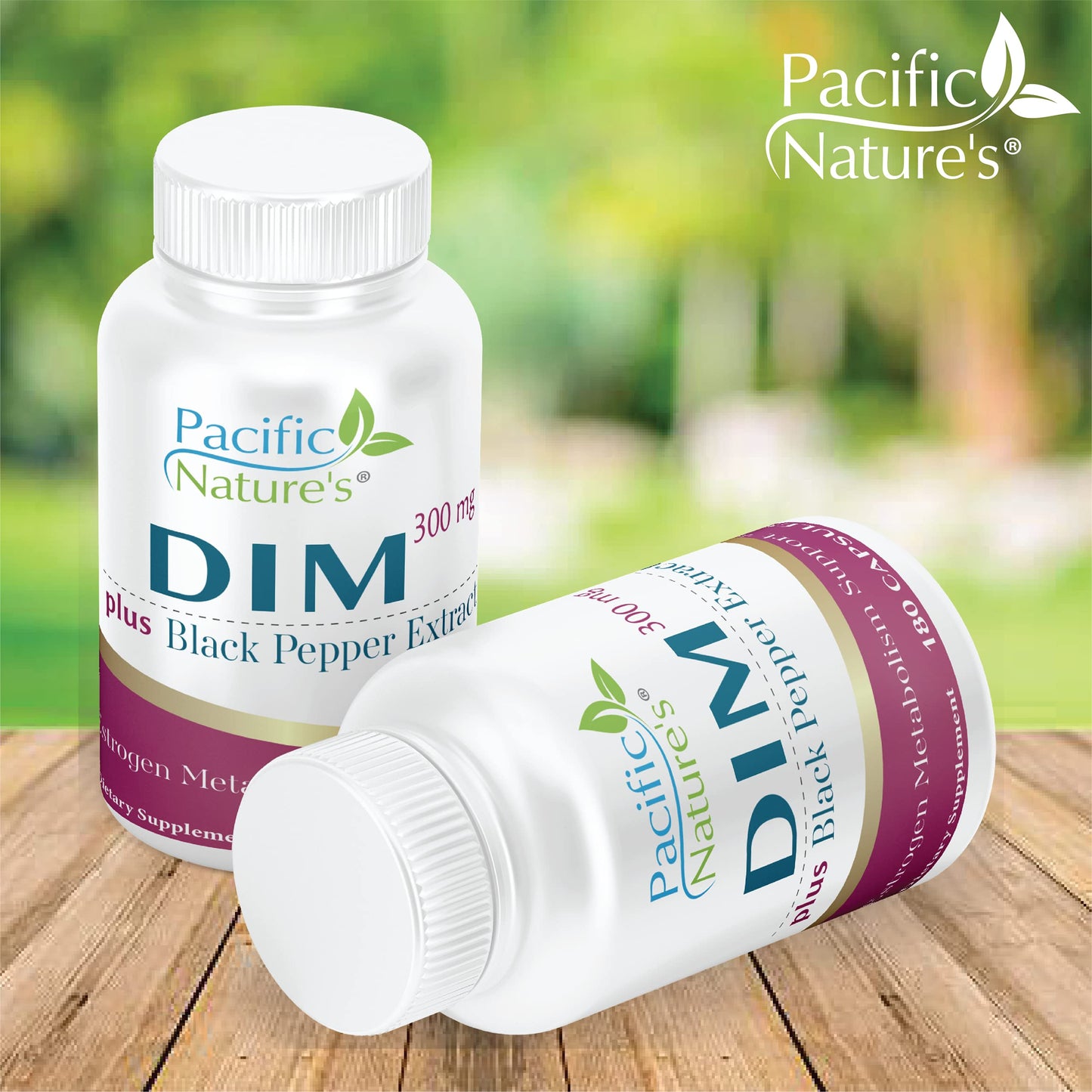 Pacific Nature's DIM (Diindolylmethane) 300mg with Black Pepper Capsules, 180 Count
