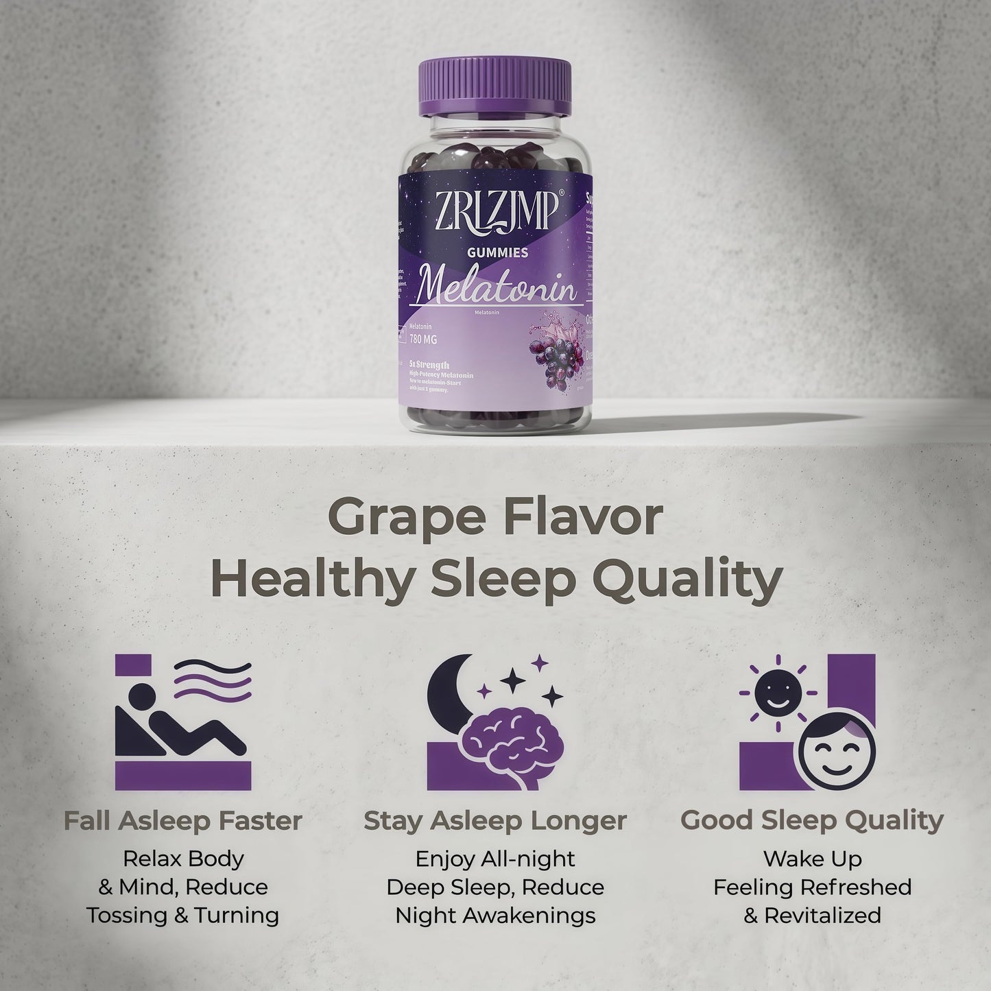 ZRLZJMP Melatonin Gummies 60 Count