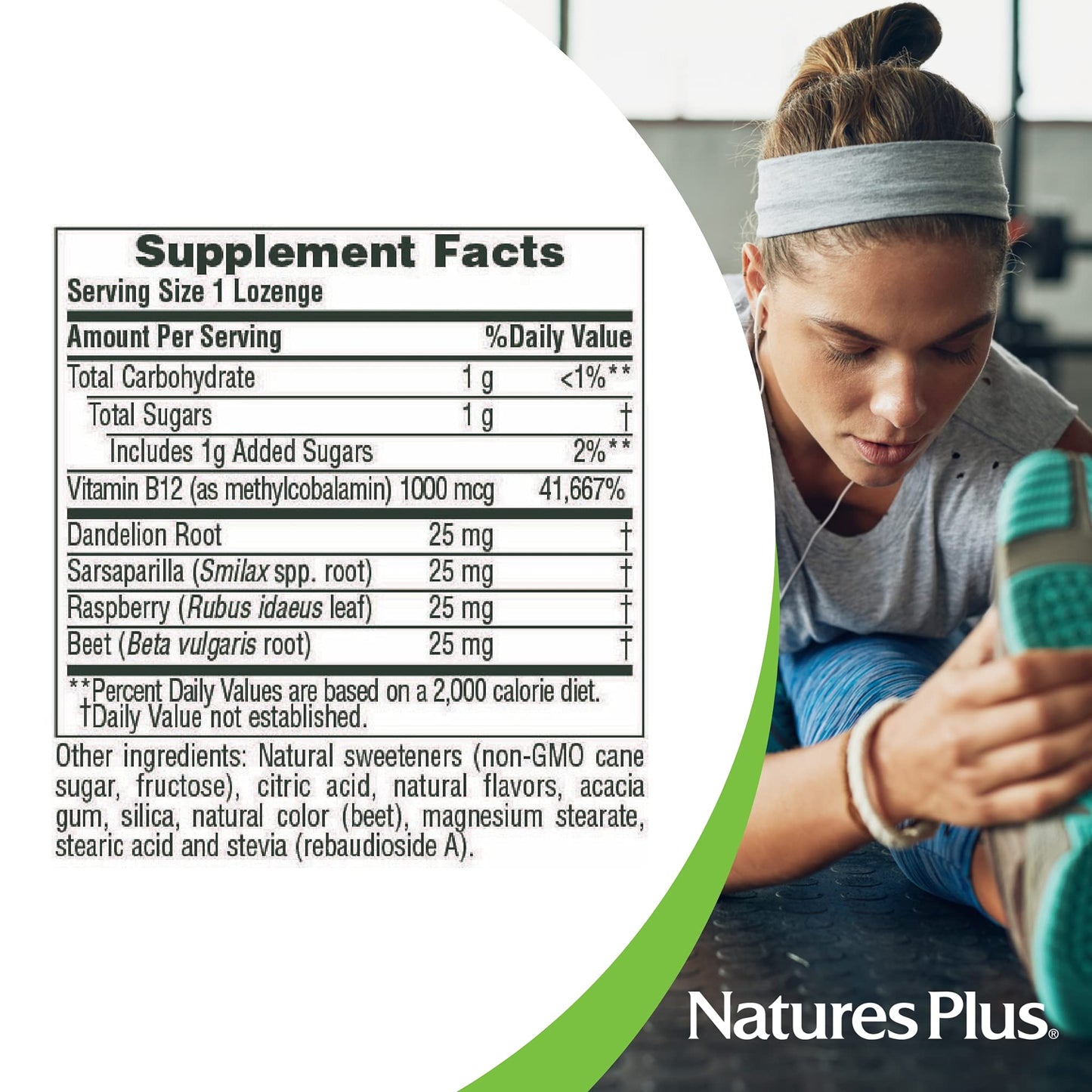 NaturesPlus Vitamin B12 1000 mcg Lozenges, 30 Count