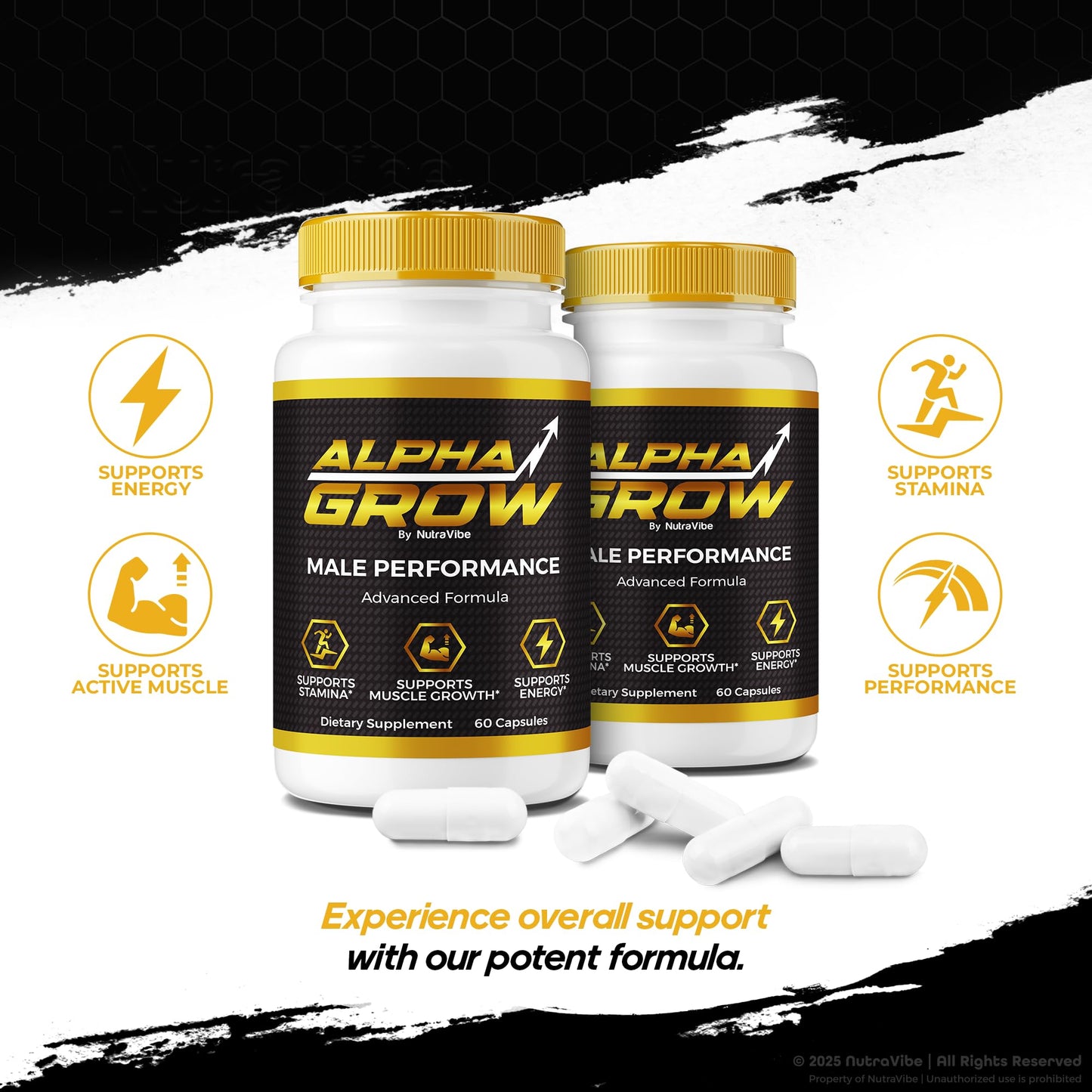 NutraVibe Alpha Grow for Men Capsules 60 Count