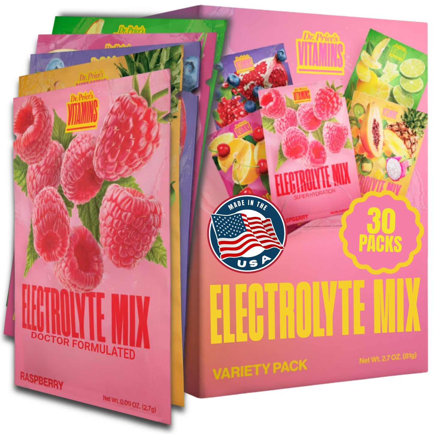 Dr. Price's Vitamins Electrolytes Powder Packets, 30 Packets