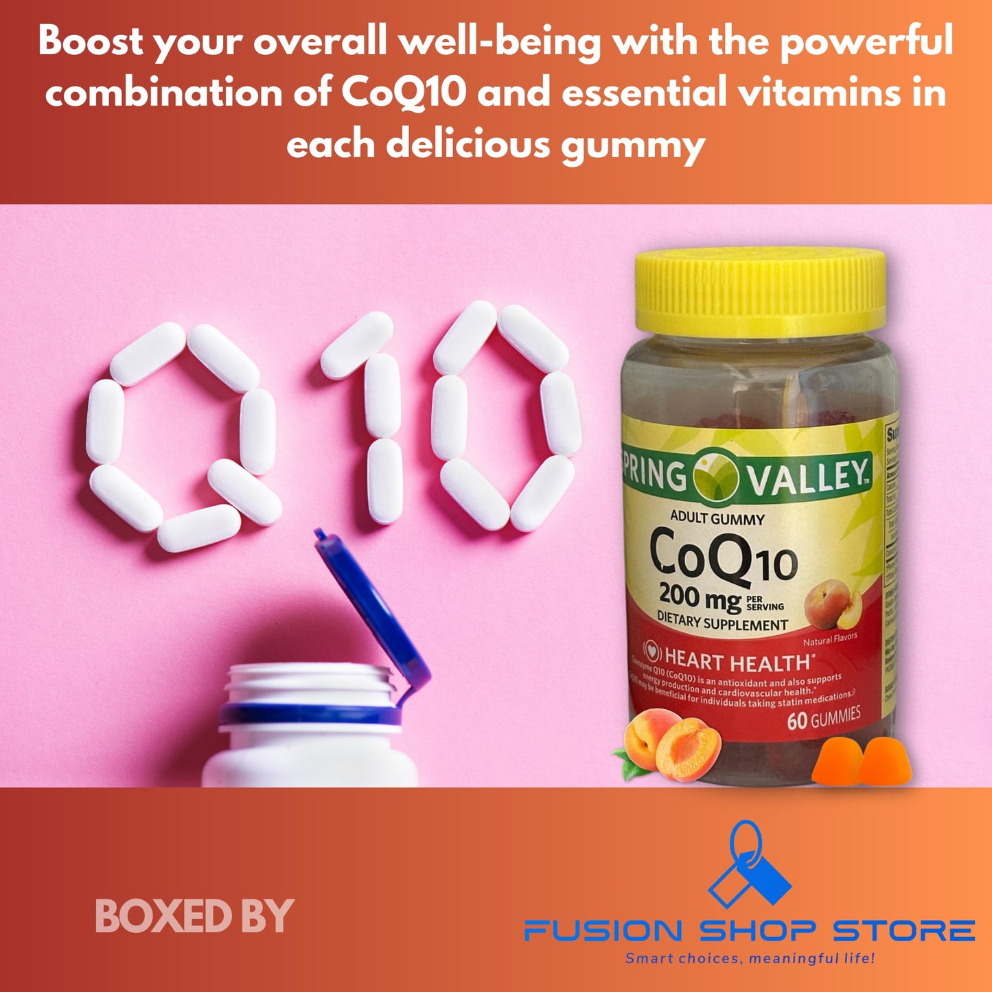 Fusion Shop Store CoQ10 200mg Gummies, 60 Gummies