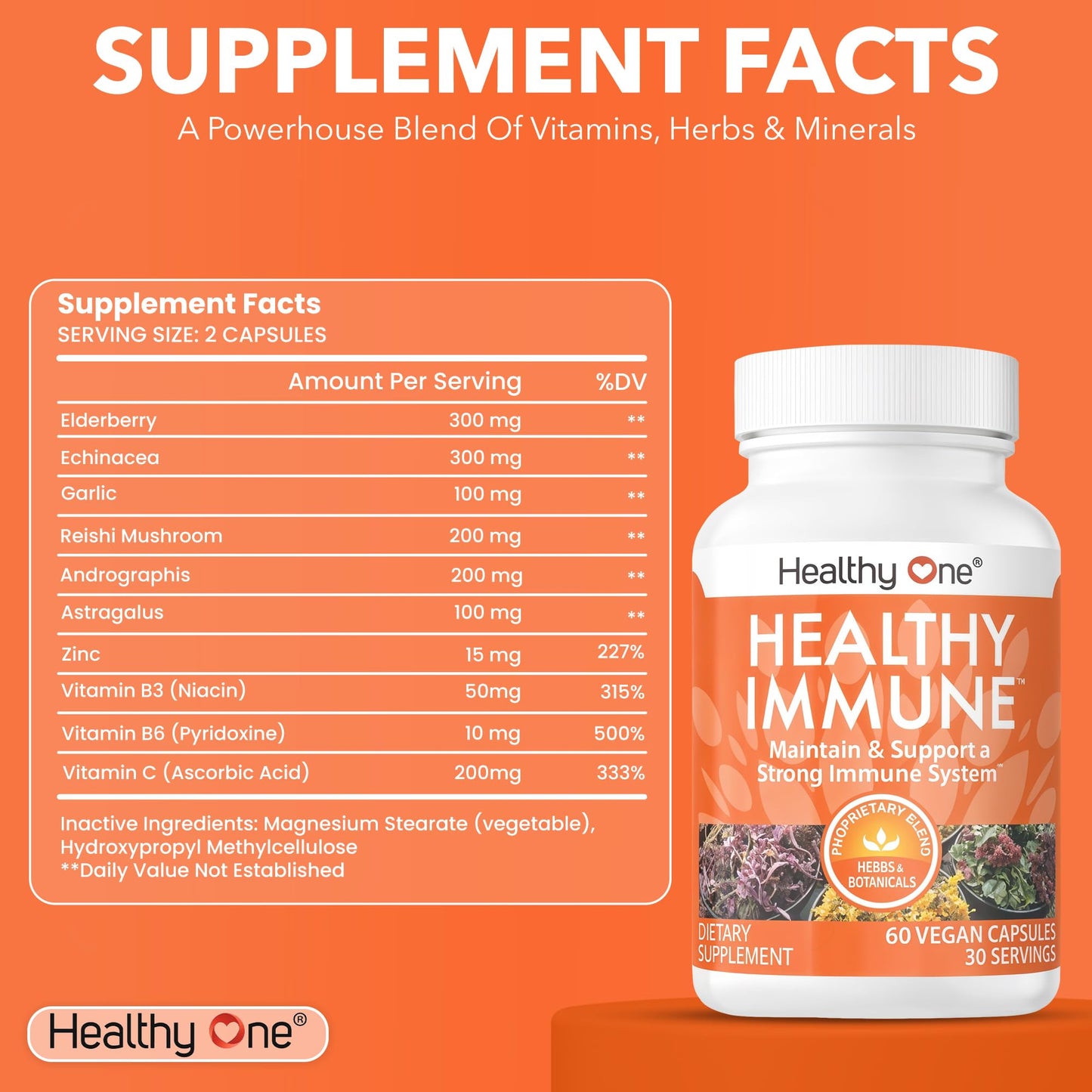 Healthy One Healthy Immune 10 in 1 Formula Capsule 120 Count