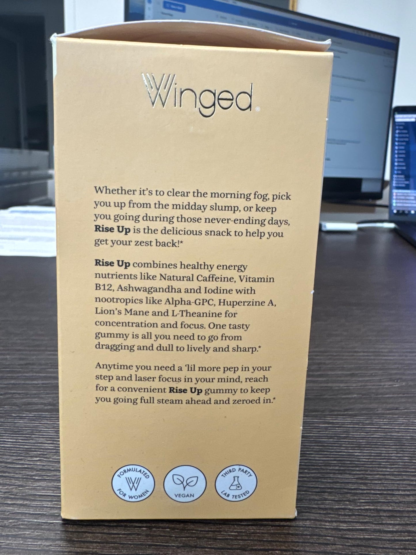 Winged Wellness Rise Up, Energy & Focus Gummies for Women, 180 Gummies